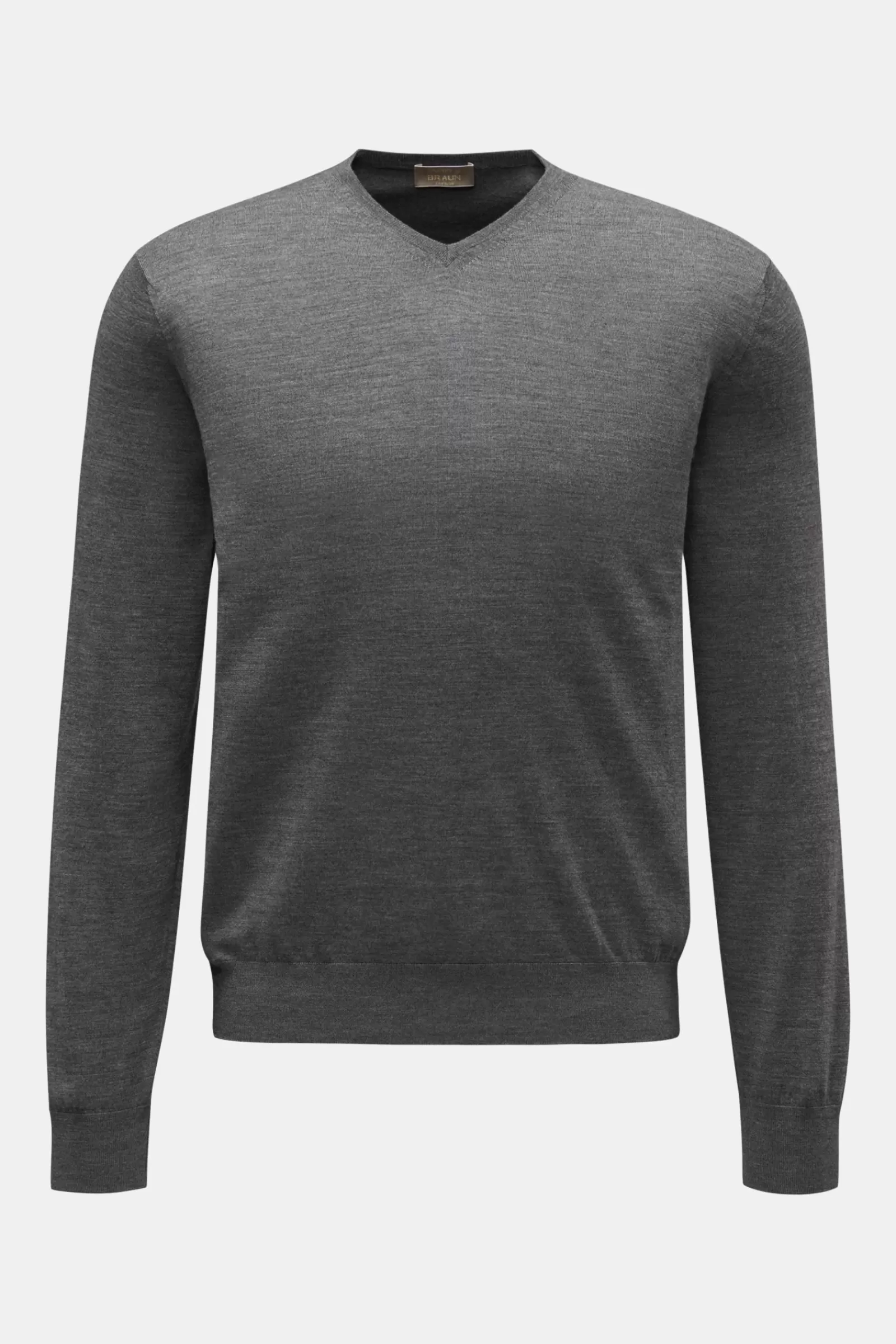 Fine Knit V-Neck Jumper 'scollo' Grey^Cruciani Flash Sale