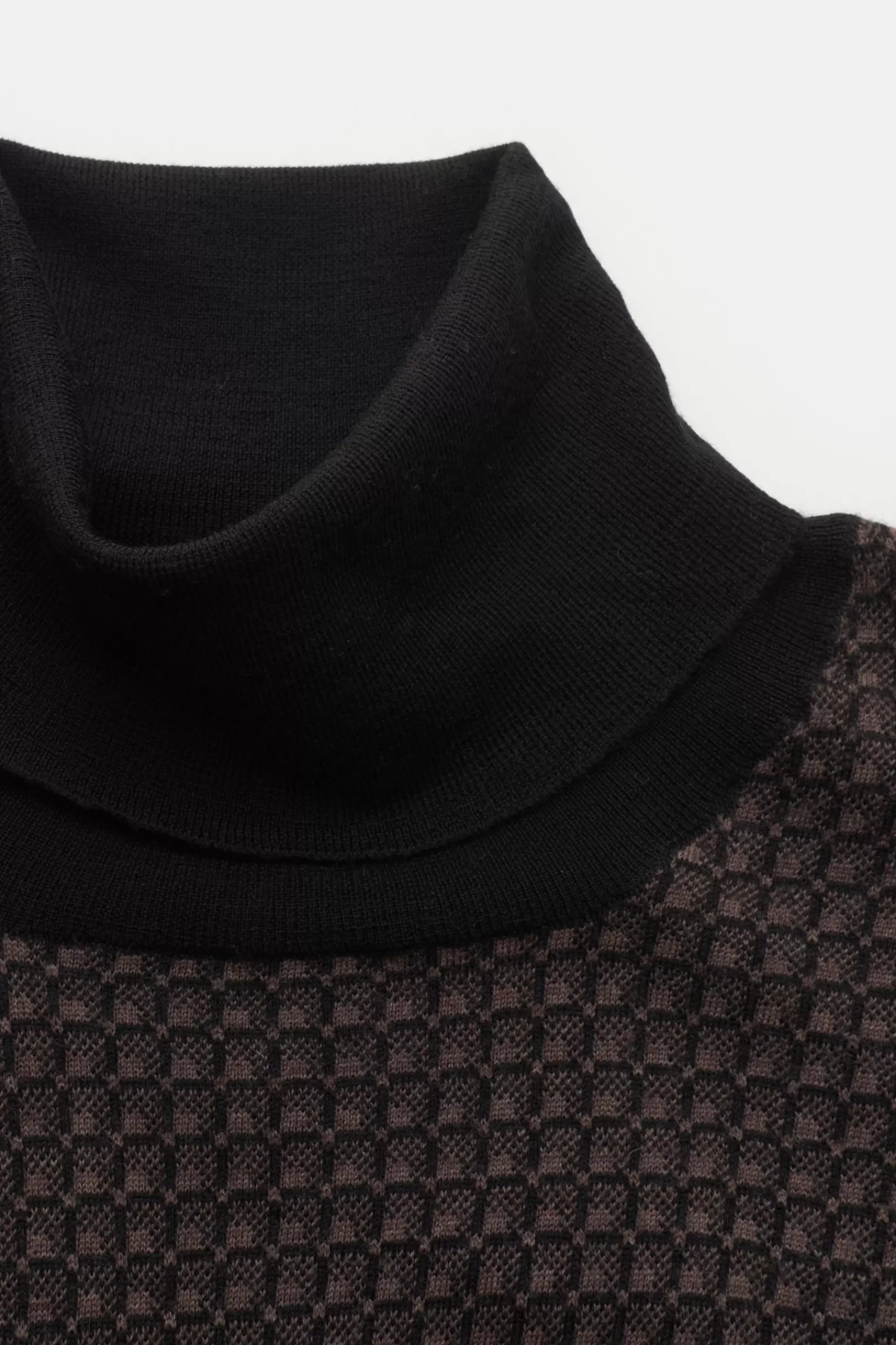 Turtleneck Jumper Black/Grey-Brown Patterned^Cruciani New