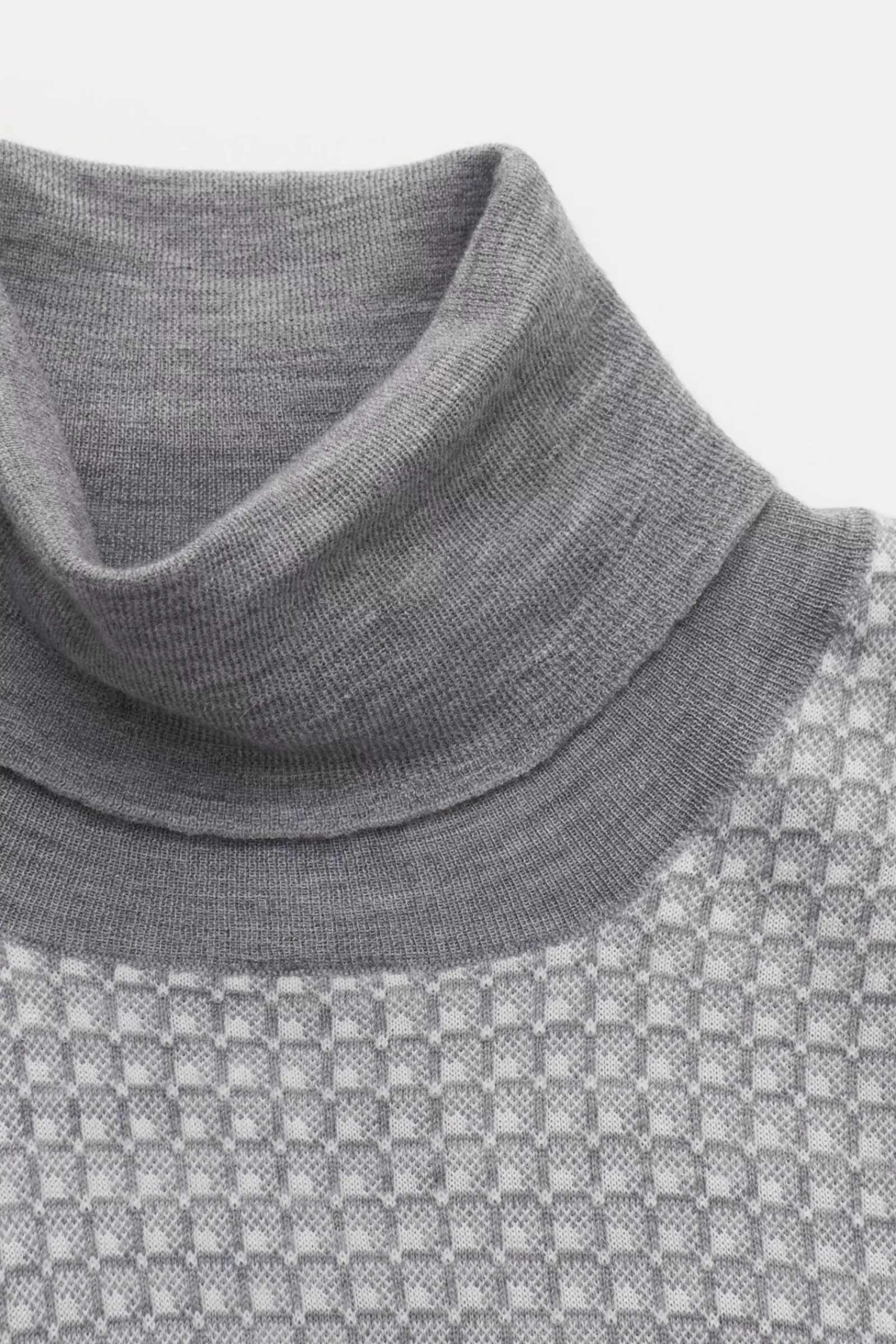 Turtleneck Jumper Grey/Off-White Patterned^Cruciani Clearance