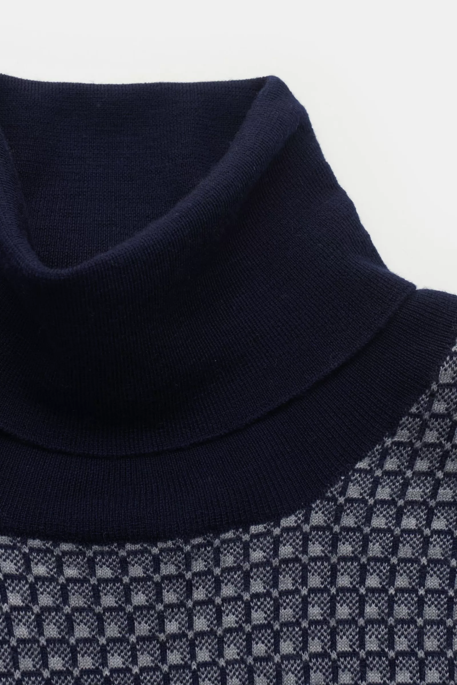 Turtleneck Jumper Navy/Grey Patterned^Cruciani Online