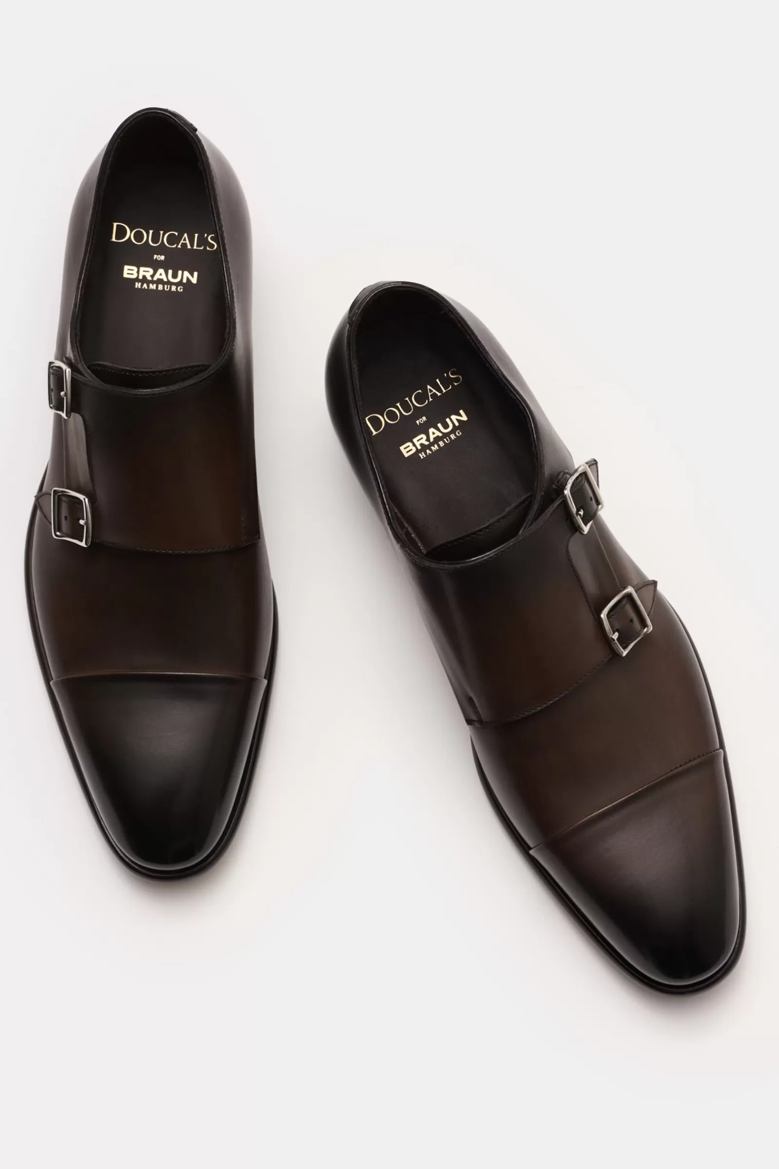 Double Monk Shoes Dark Brown^Doucal's Discount