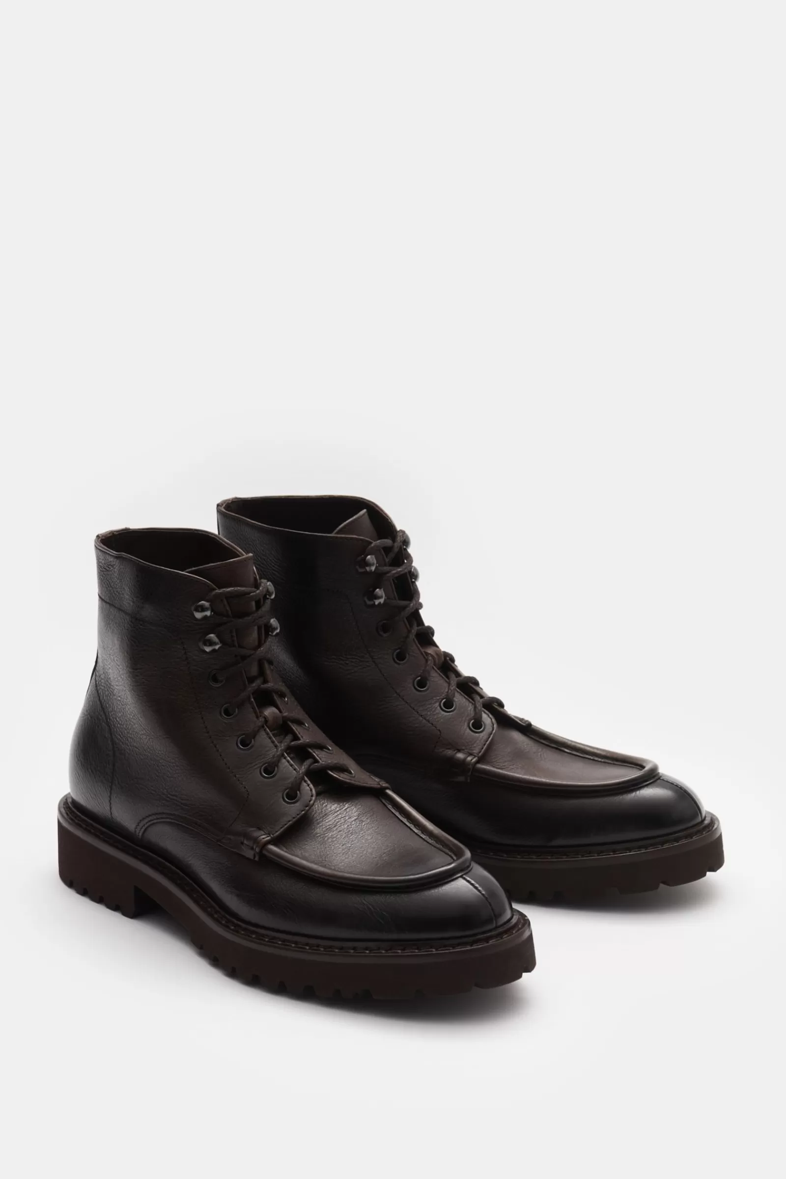 Lace-Up Boots Dark Brown^Doucal's Store