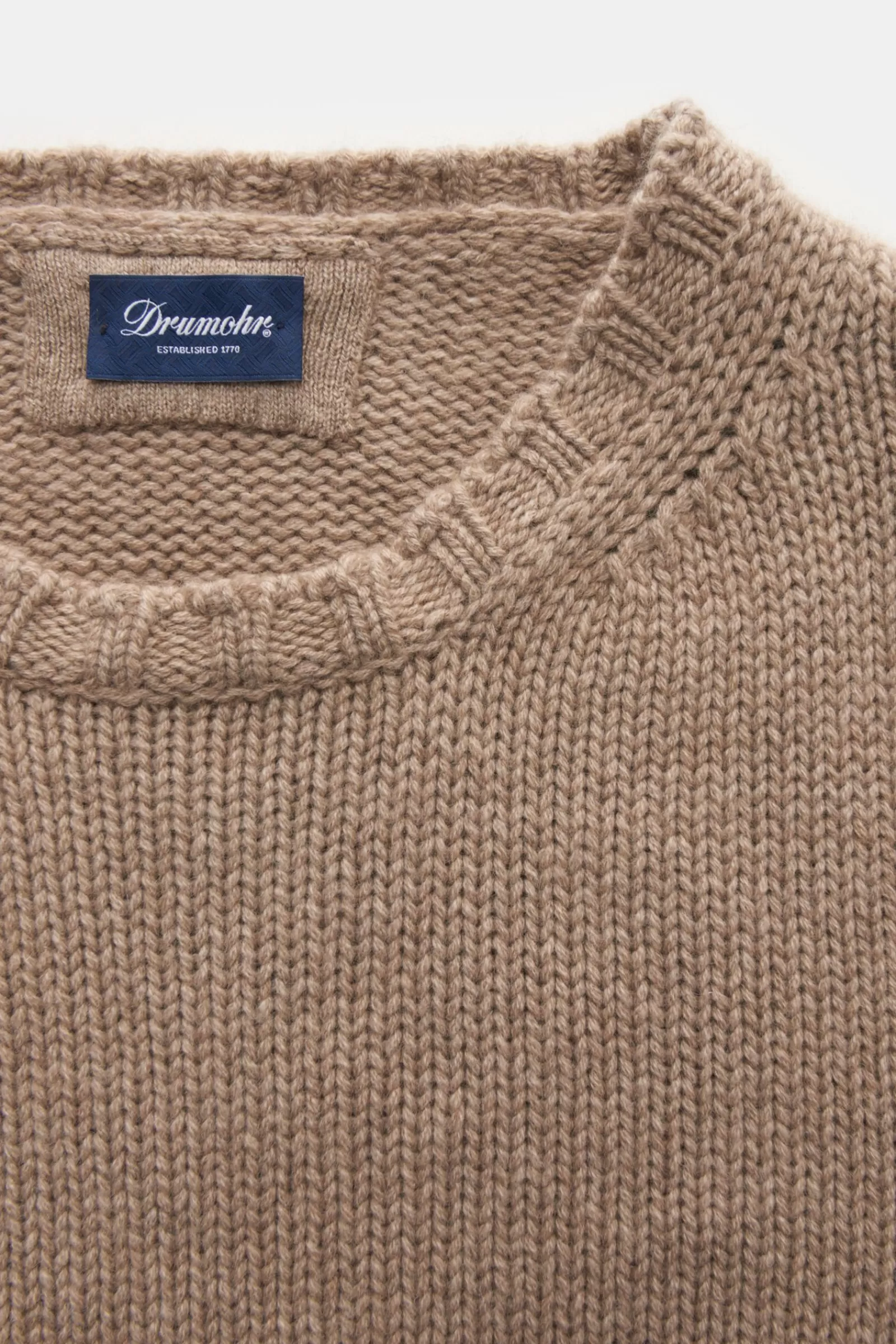 Cashmere Crew Neck Jumper Grey-Brown^Drumohr Online