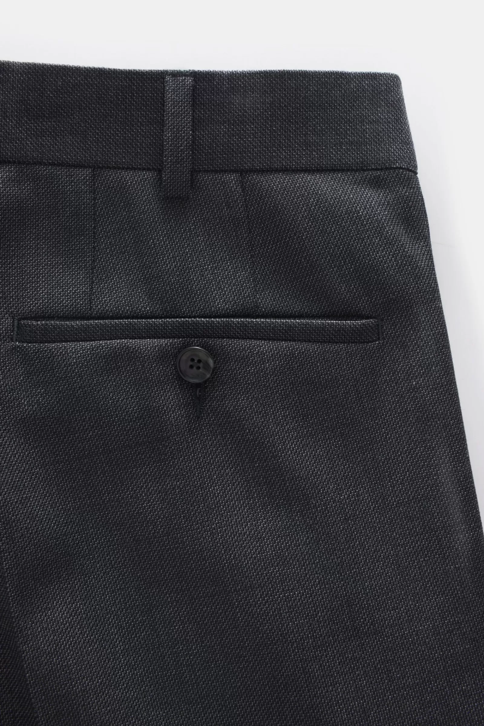 Wool Trousers 'Jim Shaped Fit' Anthracite>Eduard Dressler Online