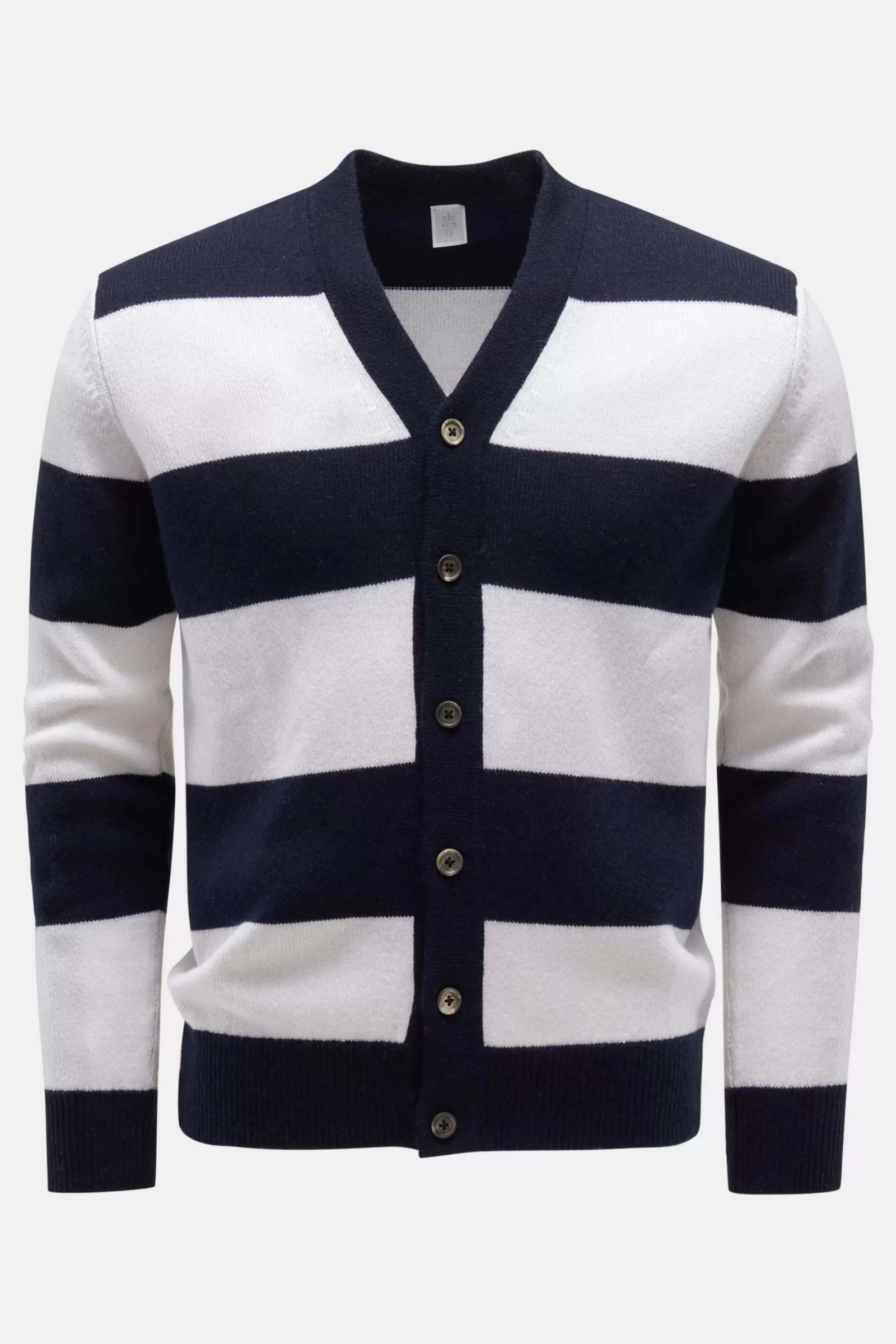 Cashmere Cardigan Navy/White Striped^Eleventy Cheap