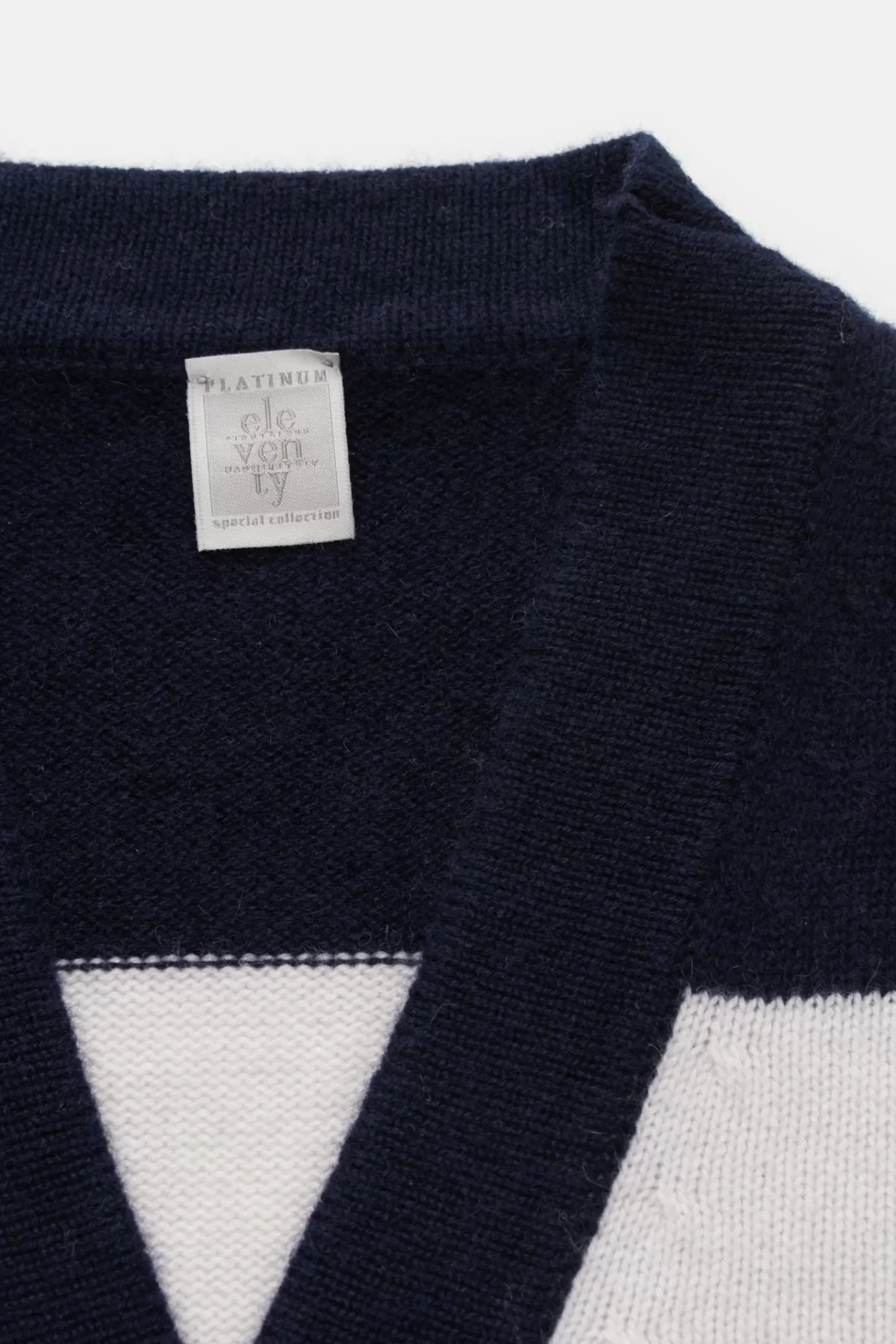 Cashmere Cardigan Navy/White Striped^Eleventy Cheap