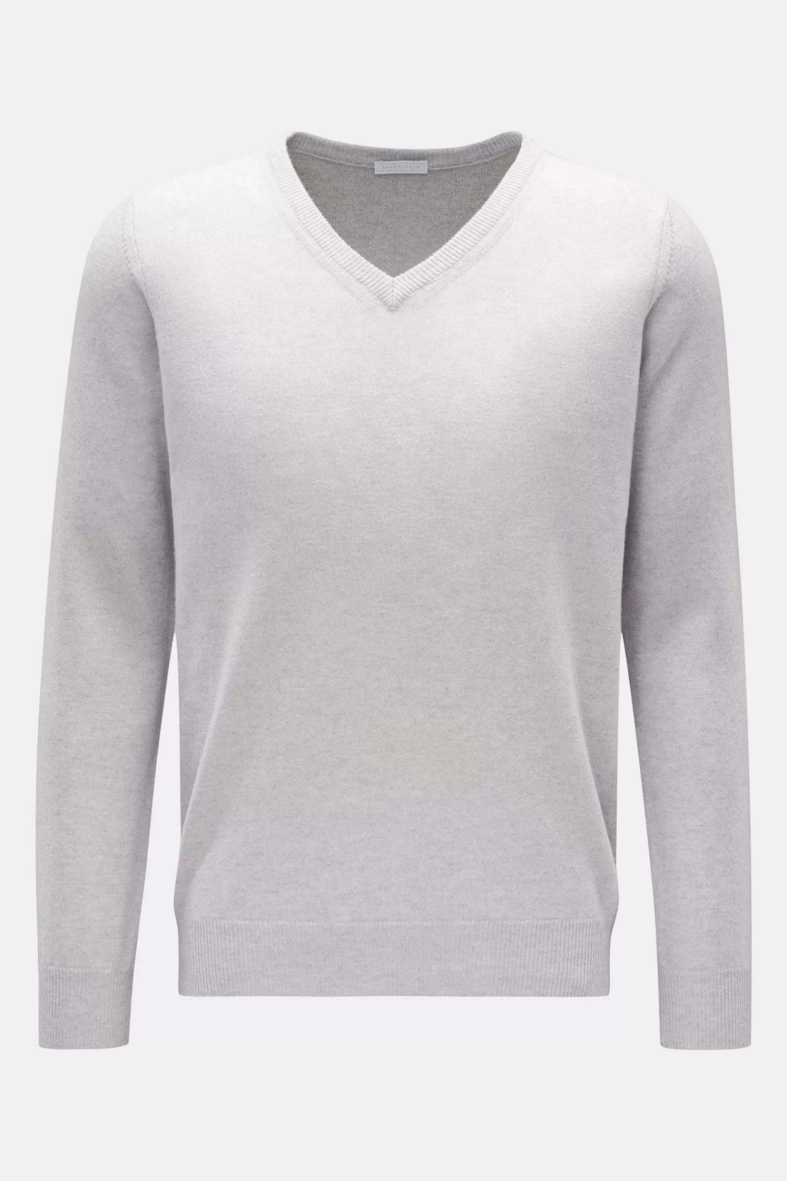 Essentials Cashmere V-Neck Jumper Light Grey^* New