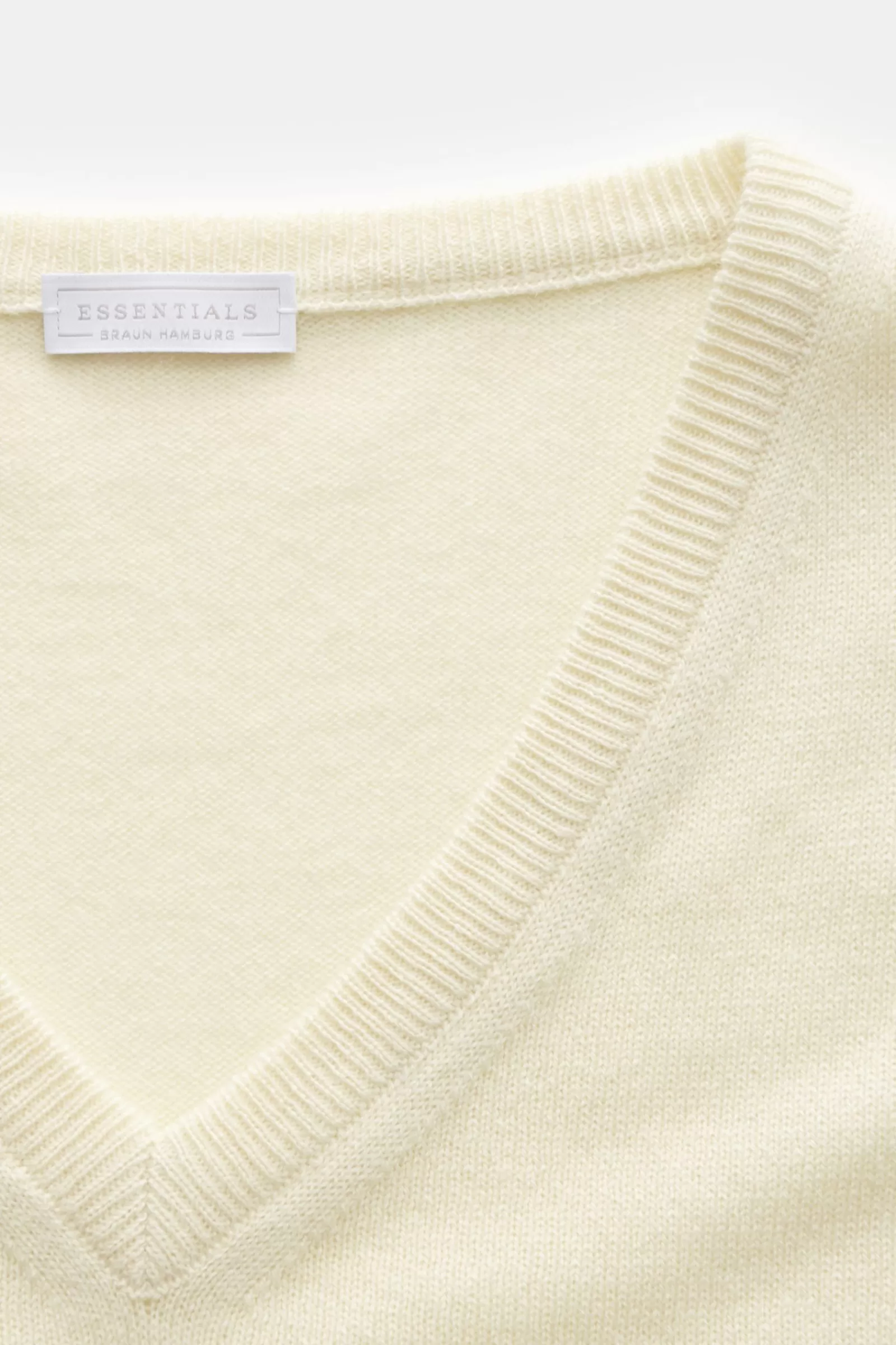 Essentials Cashmere V-Neck Jumper Light Yellow^* Shop