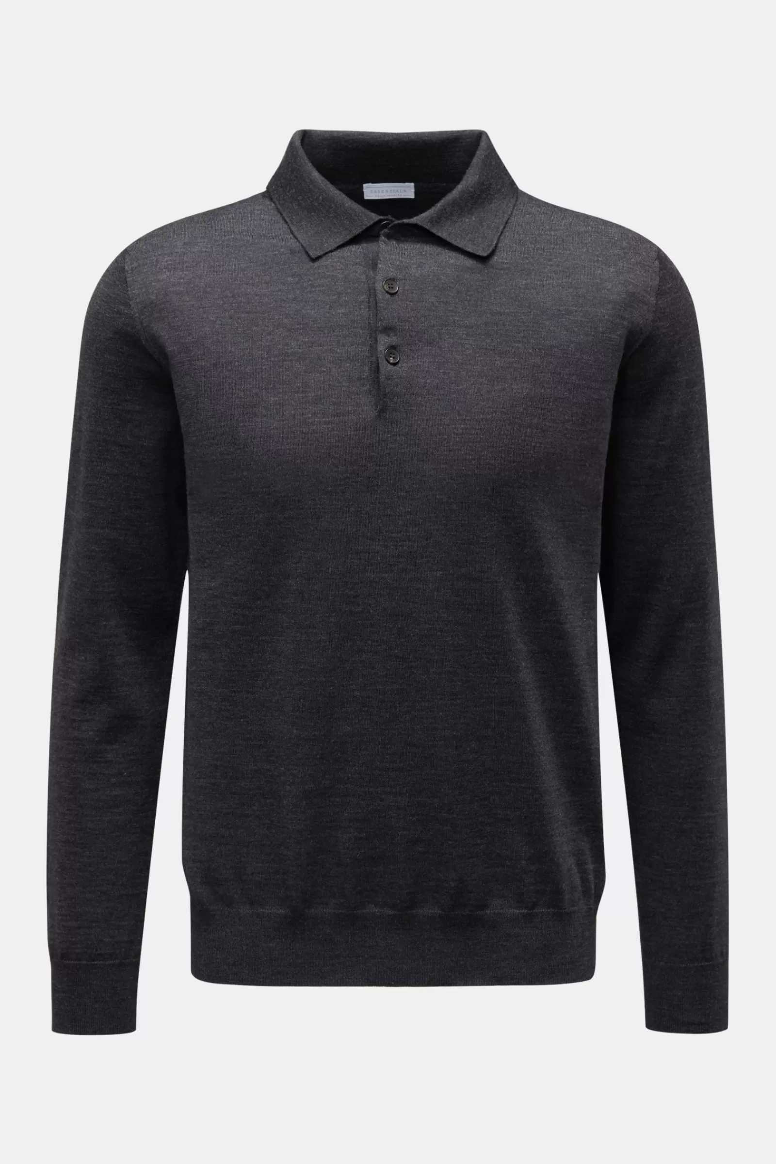 Essentials Merino Knit Polo Anthracite^* Flash Sale