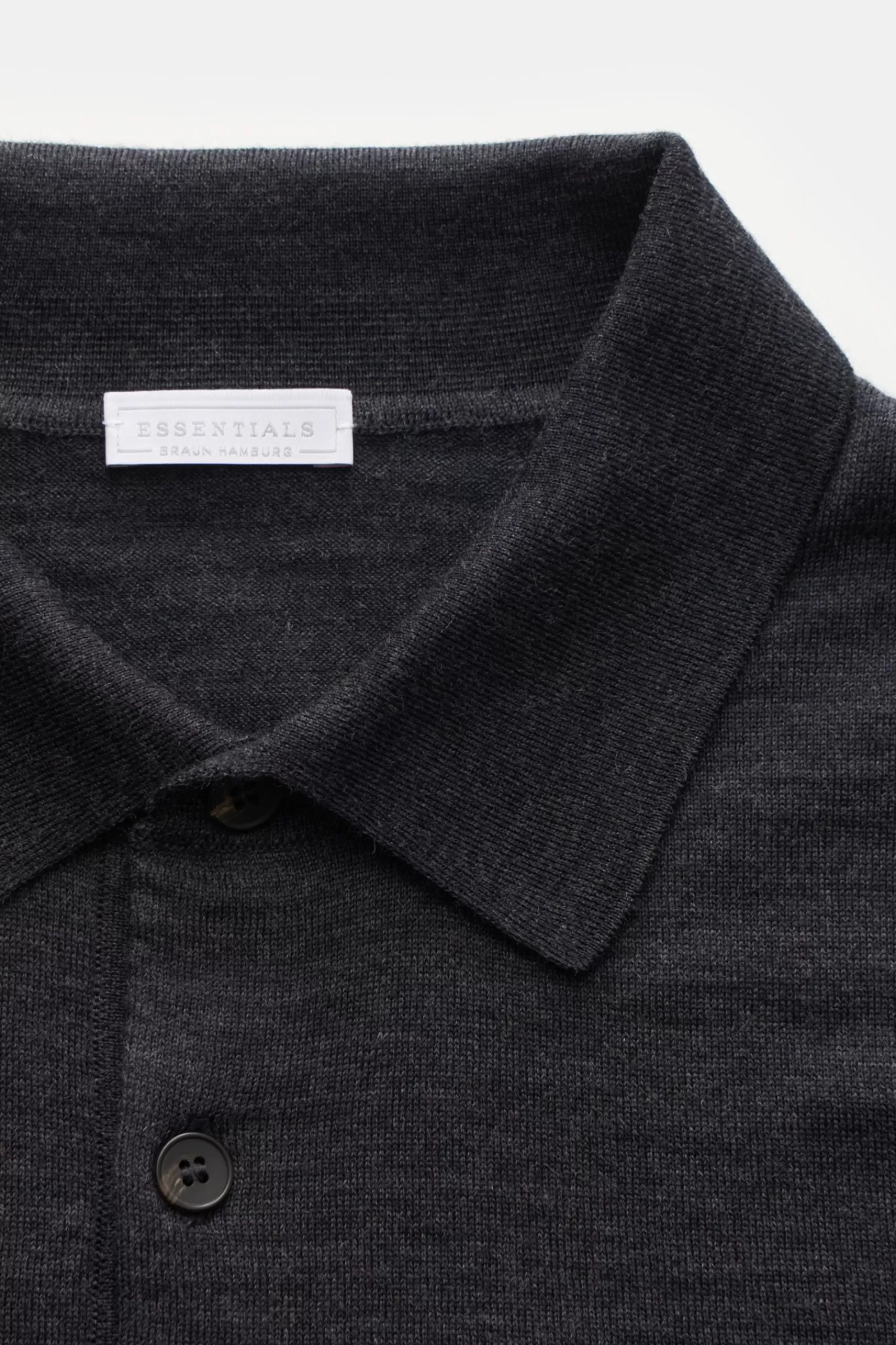 Essentials Merino Knit Polo Anthracite^* Flash Sale