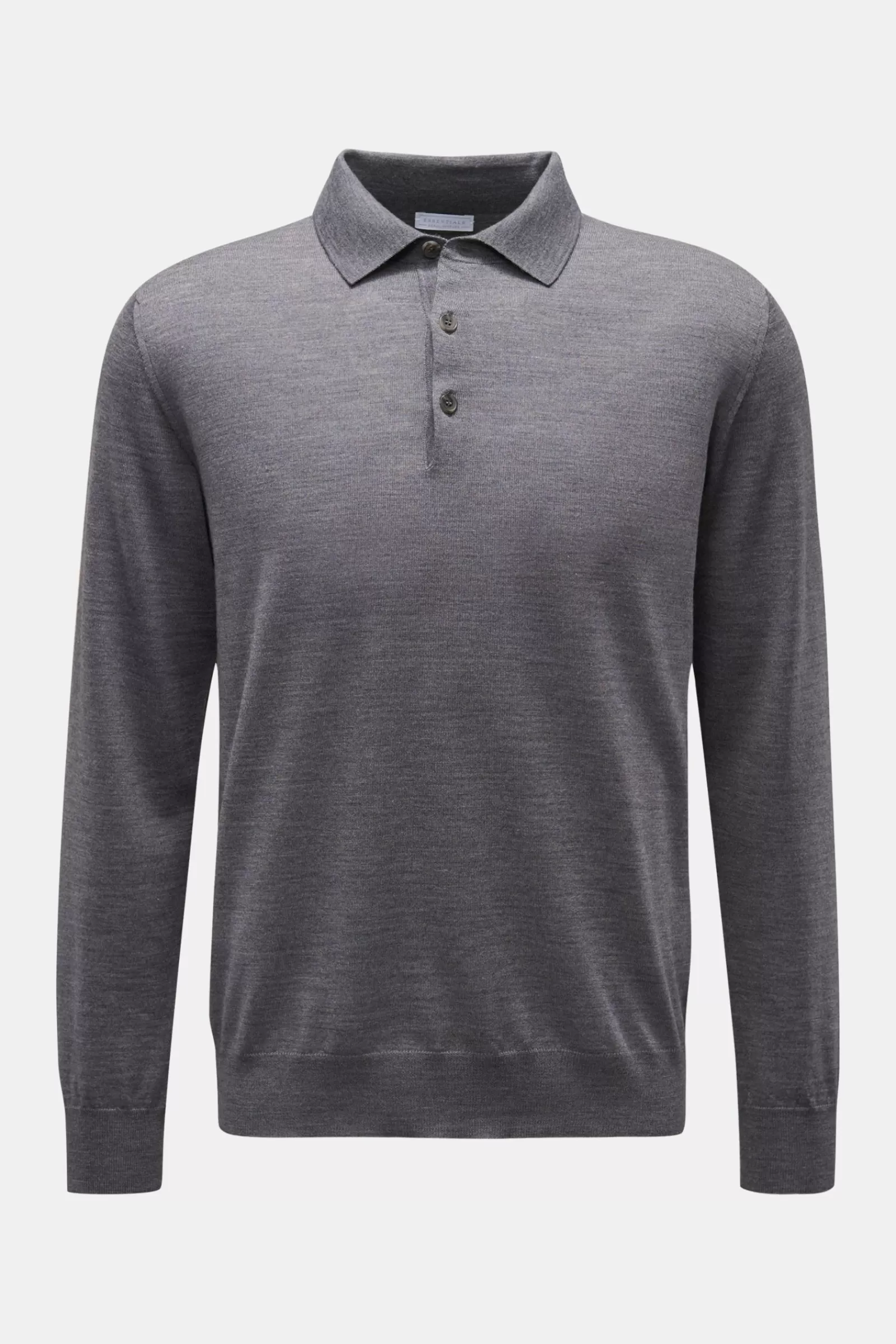 Essentials Merino Knit Polo Dark Grey^* Clearance