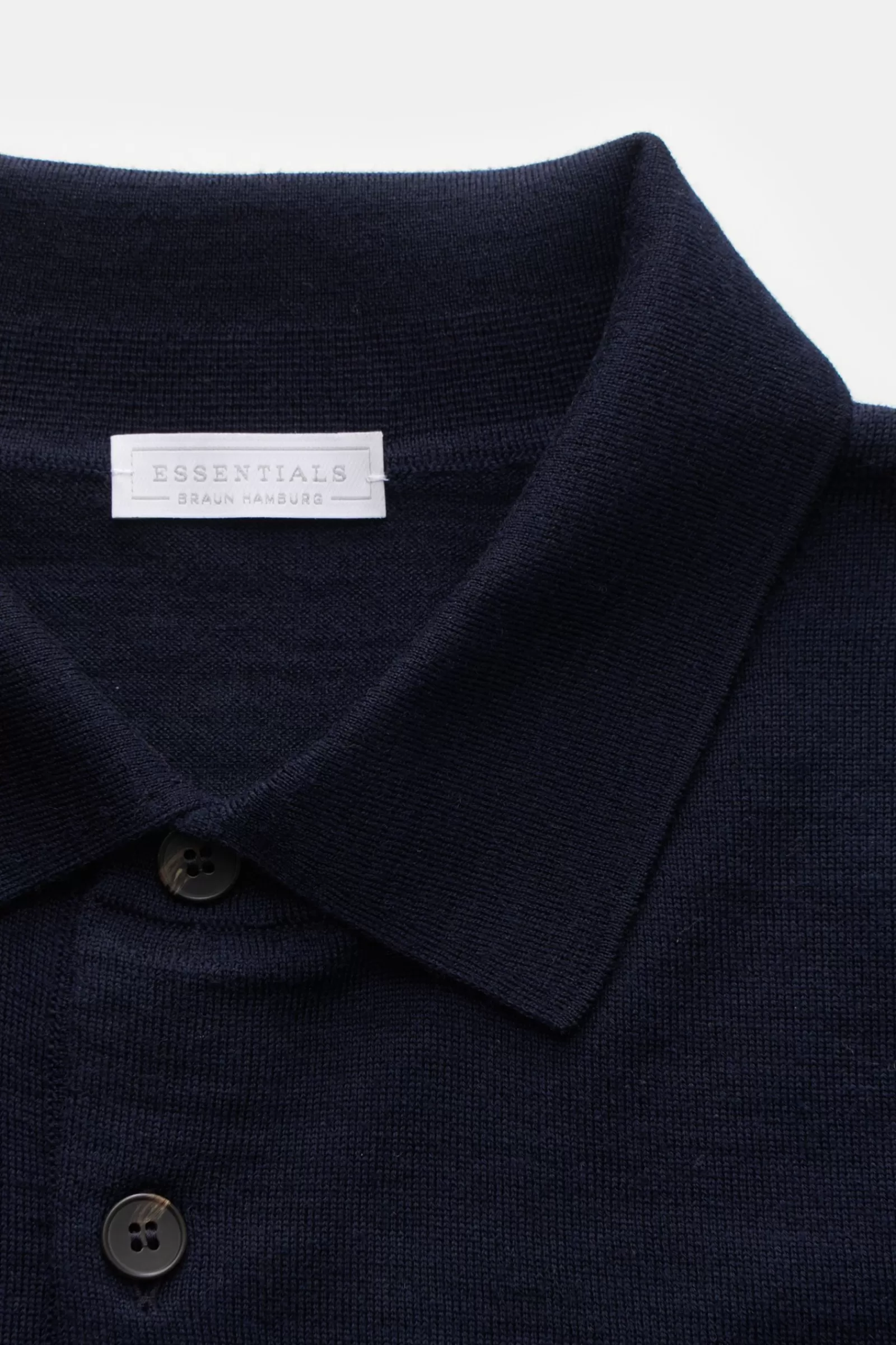 Essentials Merino Knit Polo Navy^* Flash Sale