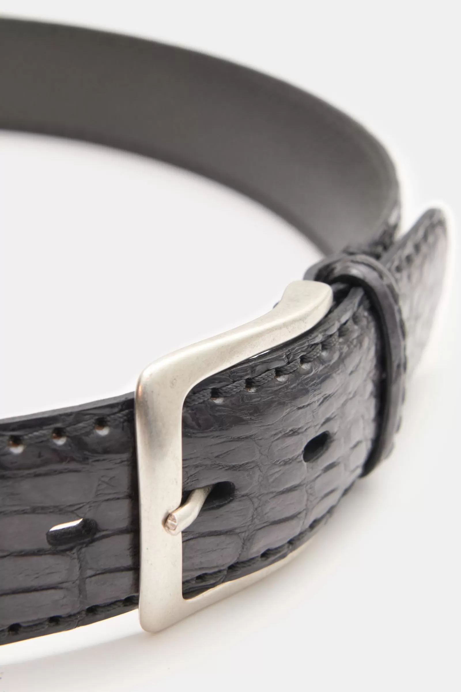 Alligator Leather Belt Anthracite^Fausto Colato Best Sale