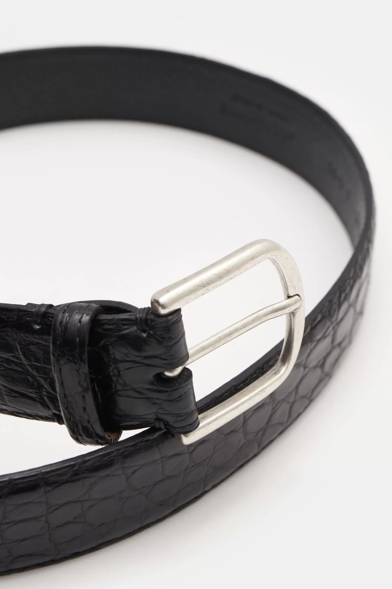 Alligator Leather Belt Black^Fausto Colato Best Sale