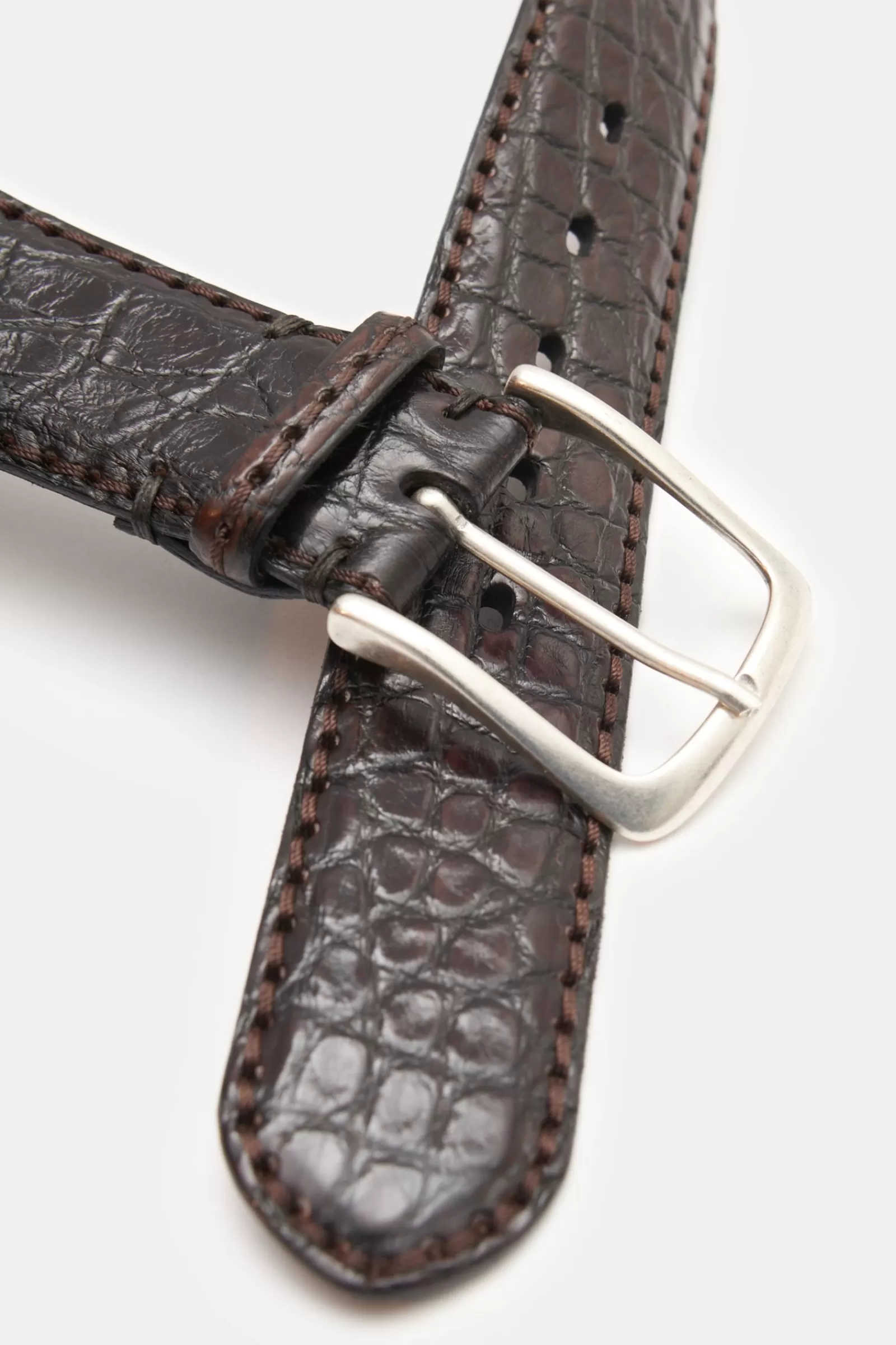 Belt Alligator Leather Dark Brown^Fausto Colato Online