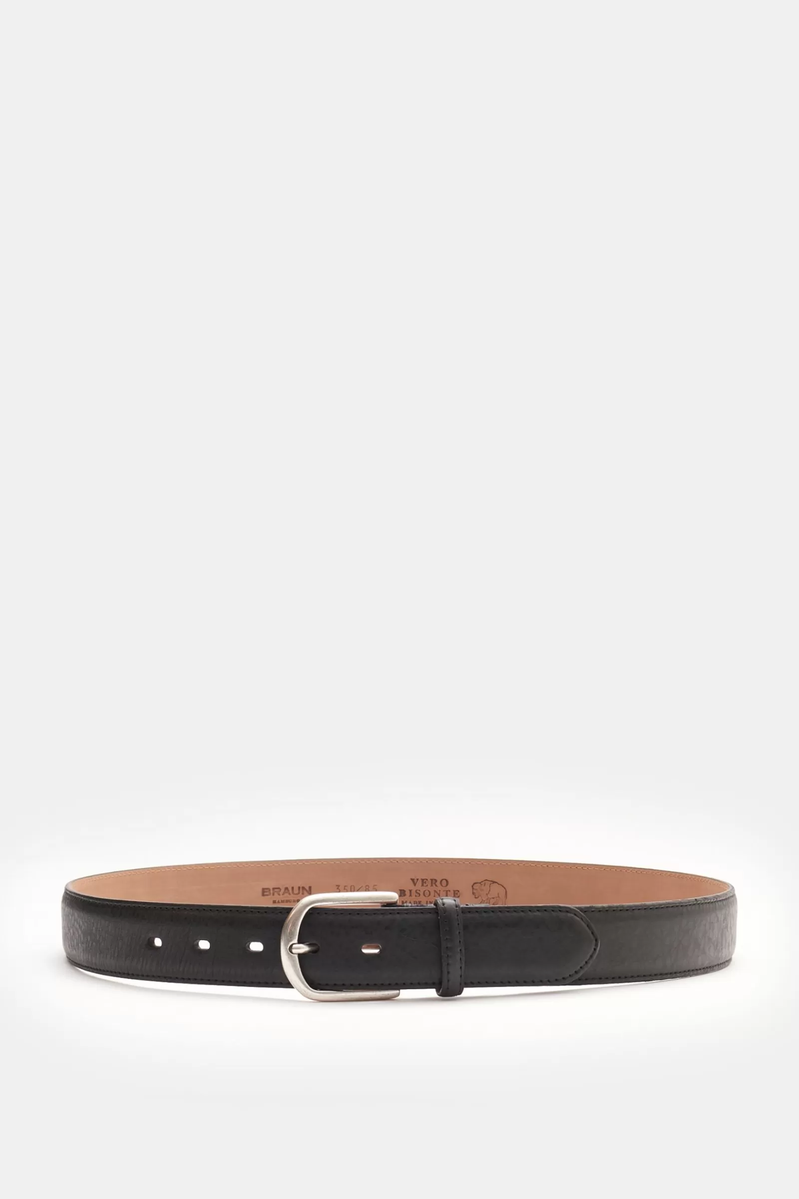 Bison Leather Belt Black^Fausto Colato Best Sale