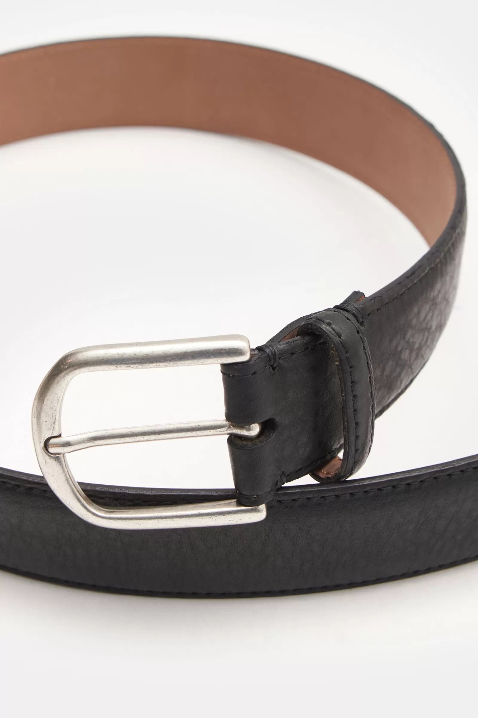 Bison Leather Belt Black^Fausto Colato Best Sale