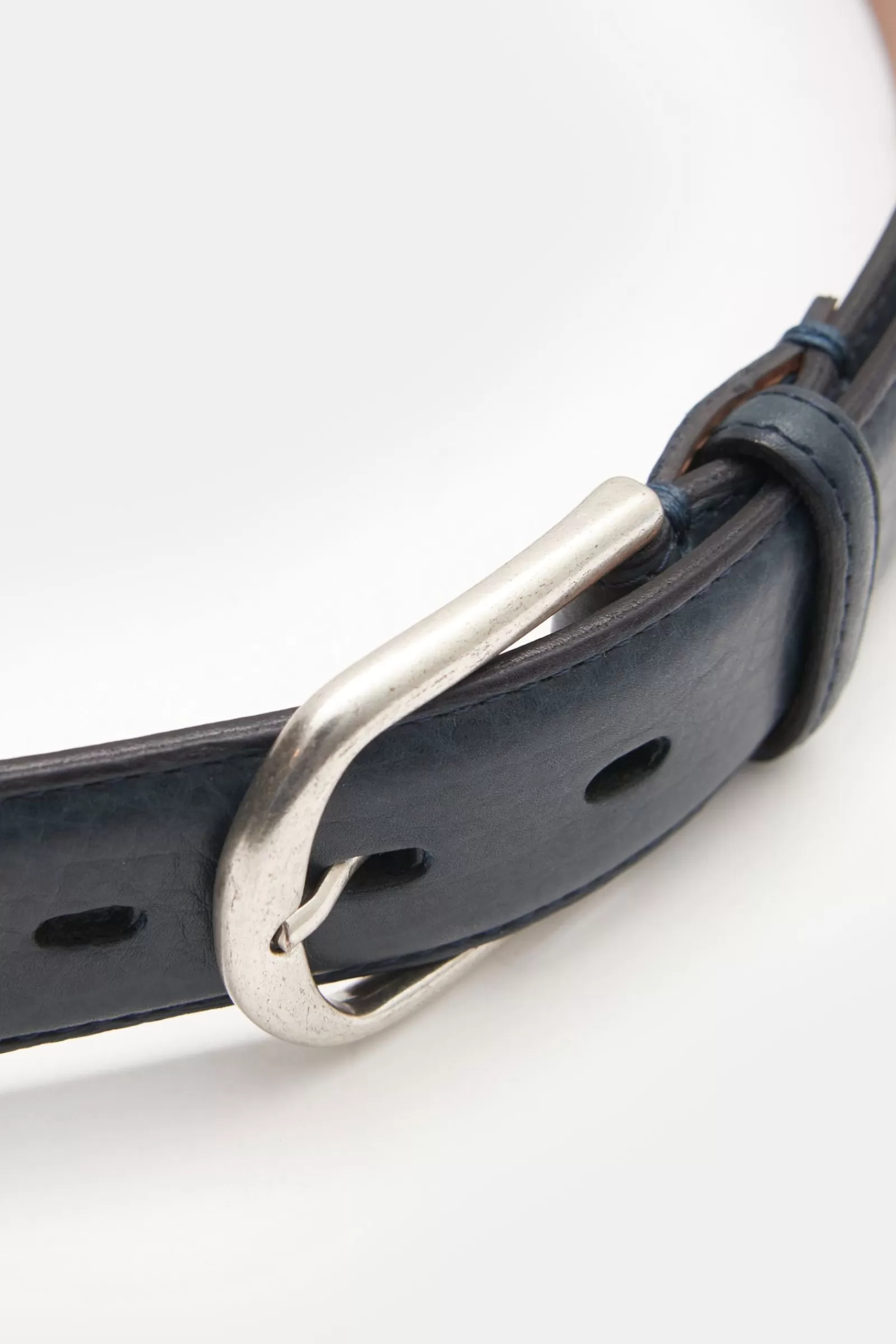 Bison Leather Belt Navy^Fausto Colato Cheap