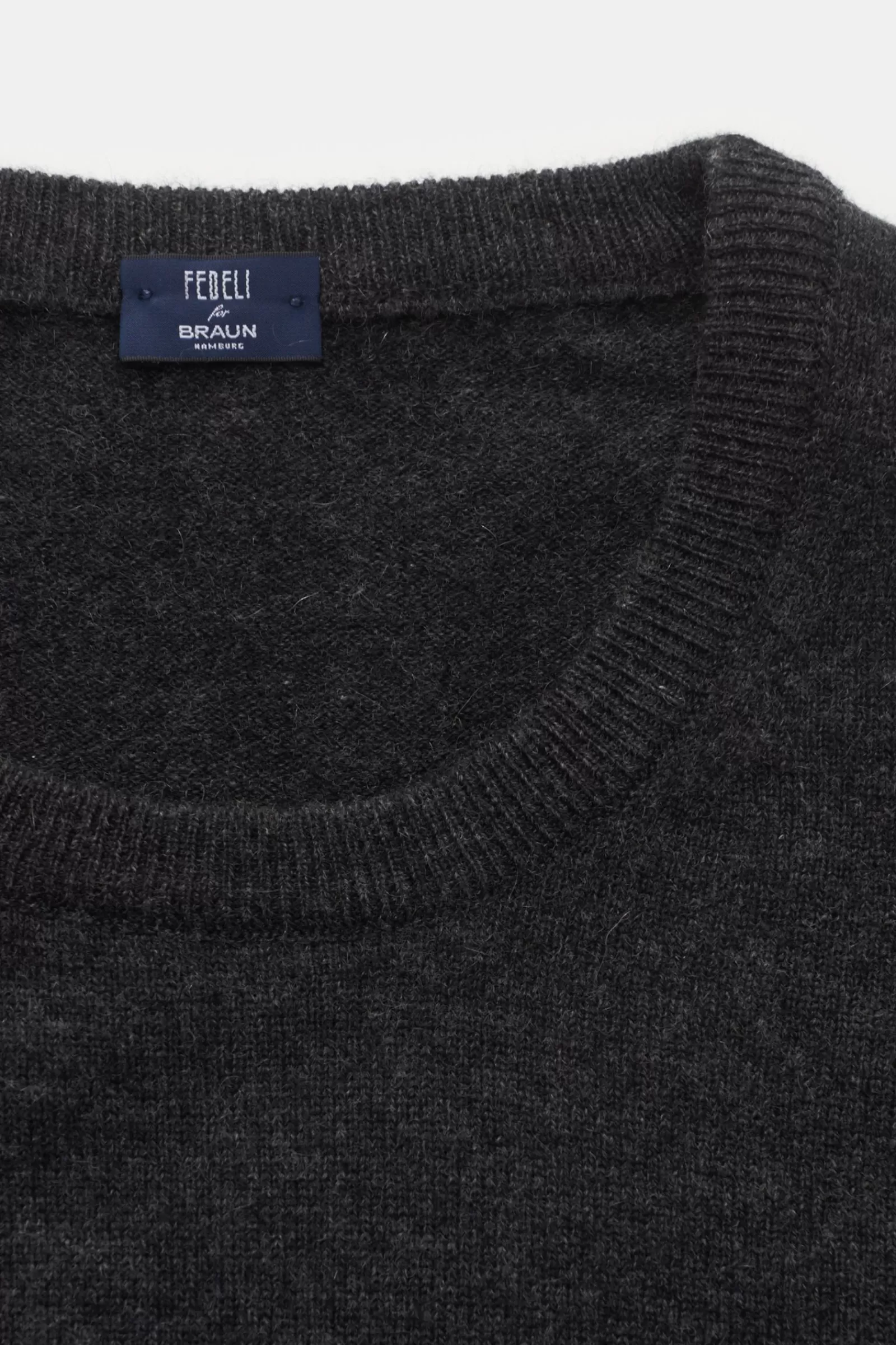 Cashmere Crew Neck Jumper Anthracite^Fedeli Sale