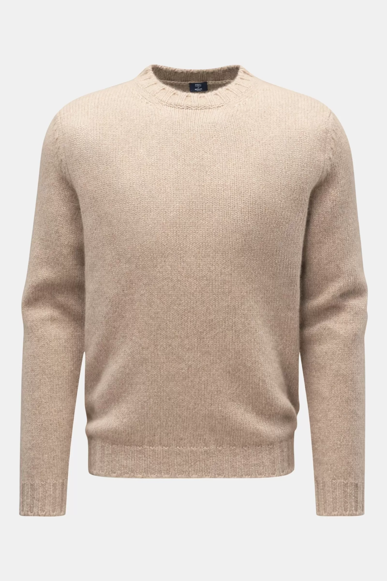 Cashmere Crew Neck Jumper Beige^Fedeli Fashion