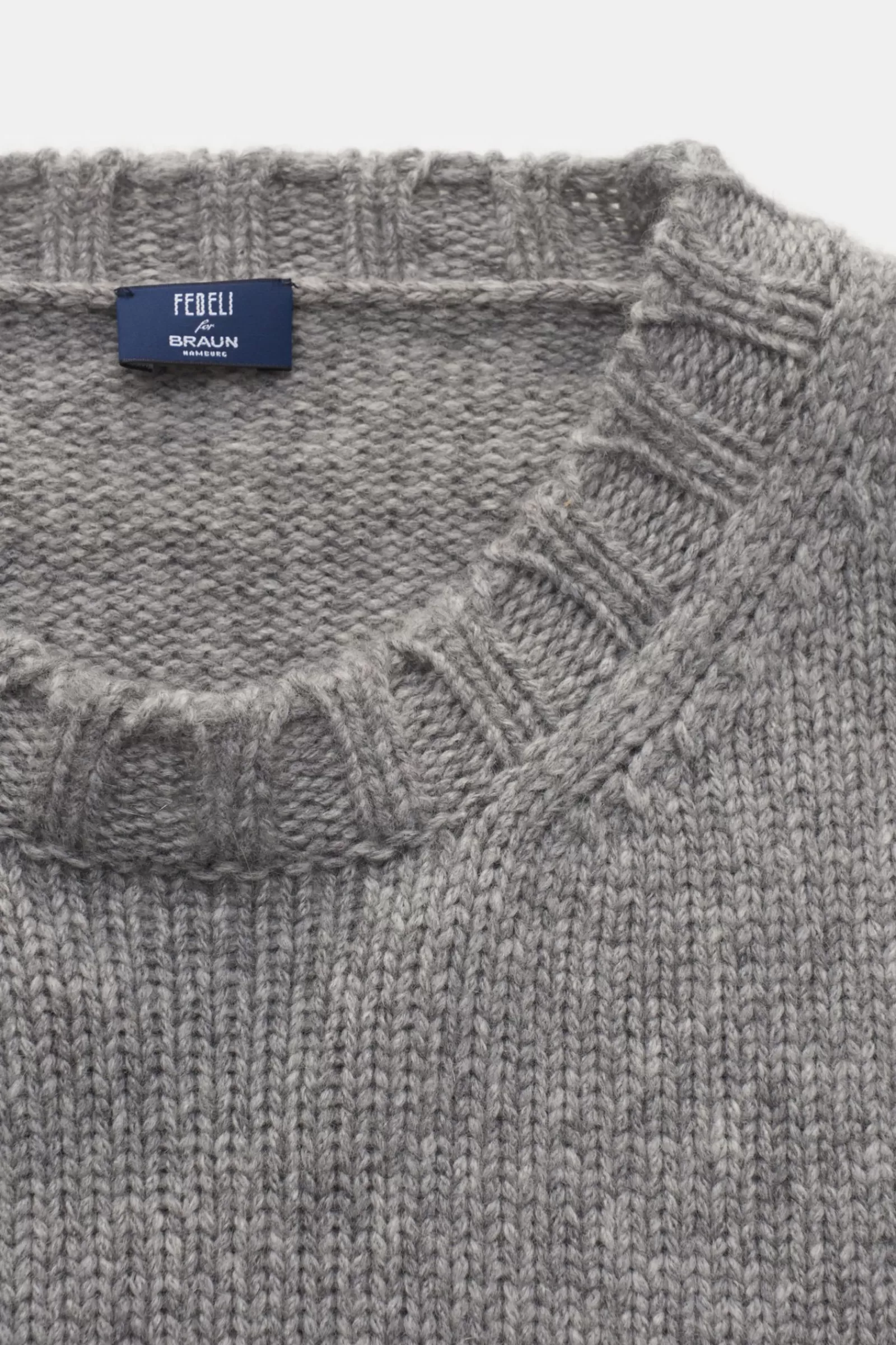 Cashmere Crew Neck Jumper Grey^Fedeli Outlet