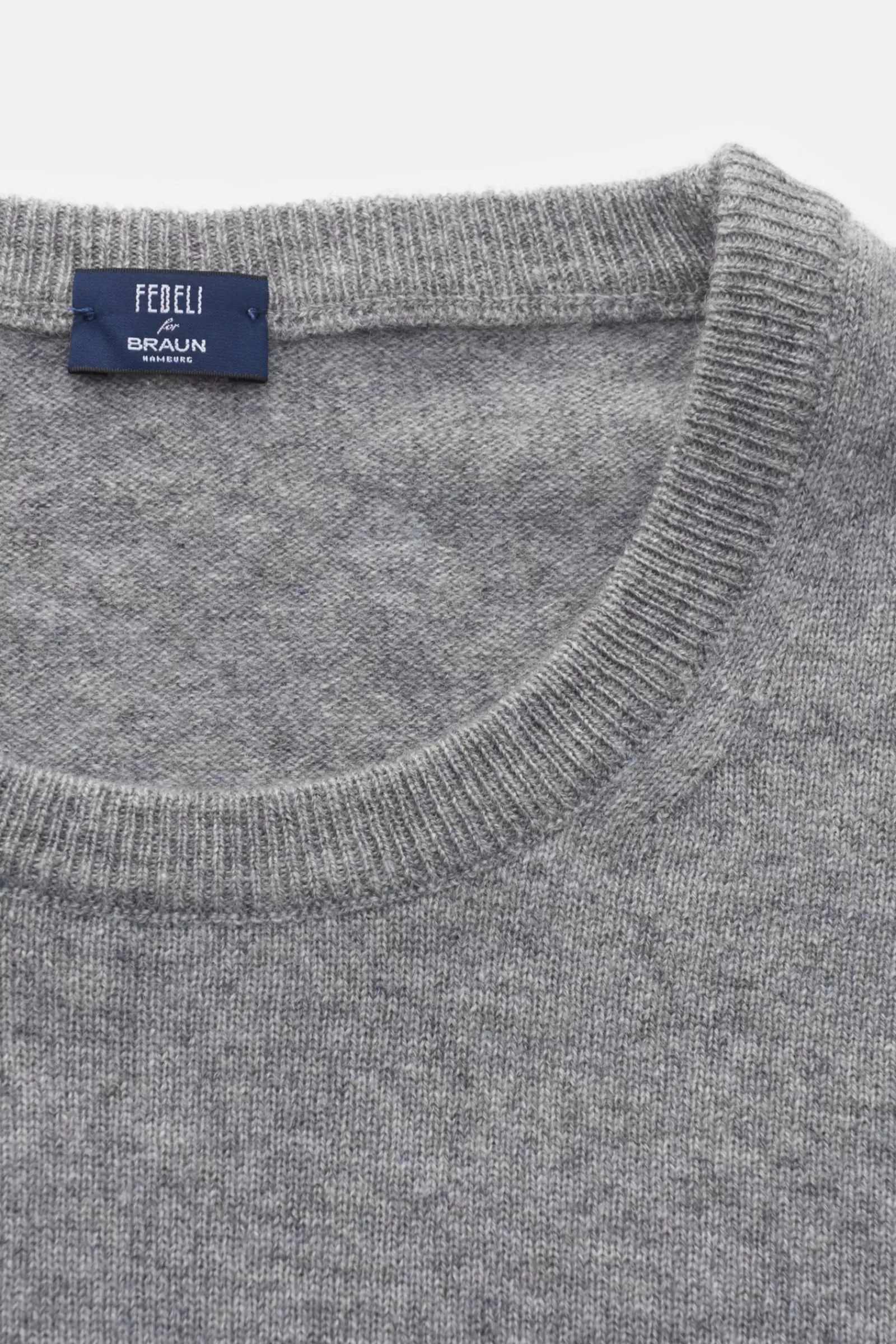 Cashmere Crew Neck Jumper Grey^Fedeli Outlet