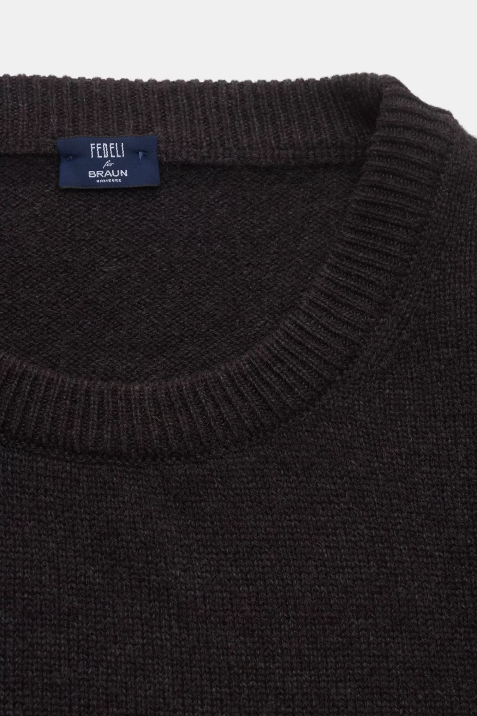 Cashmere Crew Neck Jumper Grey-Brown^Fedeli Cheap