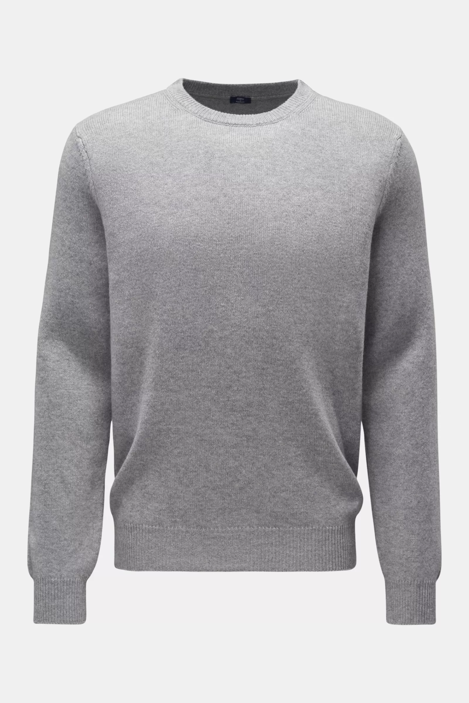 Cashmere Crew Neck Jumper Light Grey^Fedeli Online