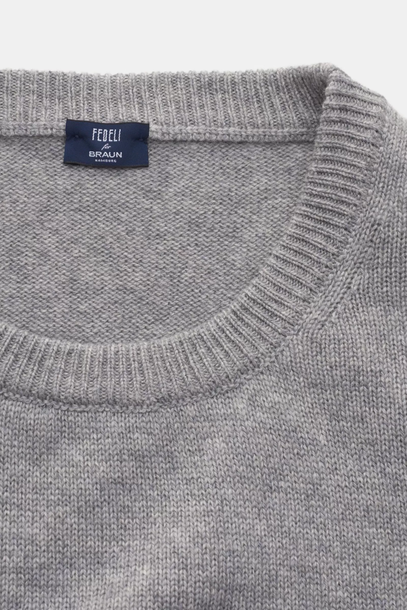 Cashmere Crew Neck Jumper Light Grey^Fedeli Online