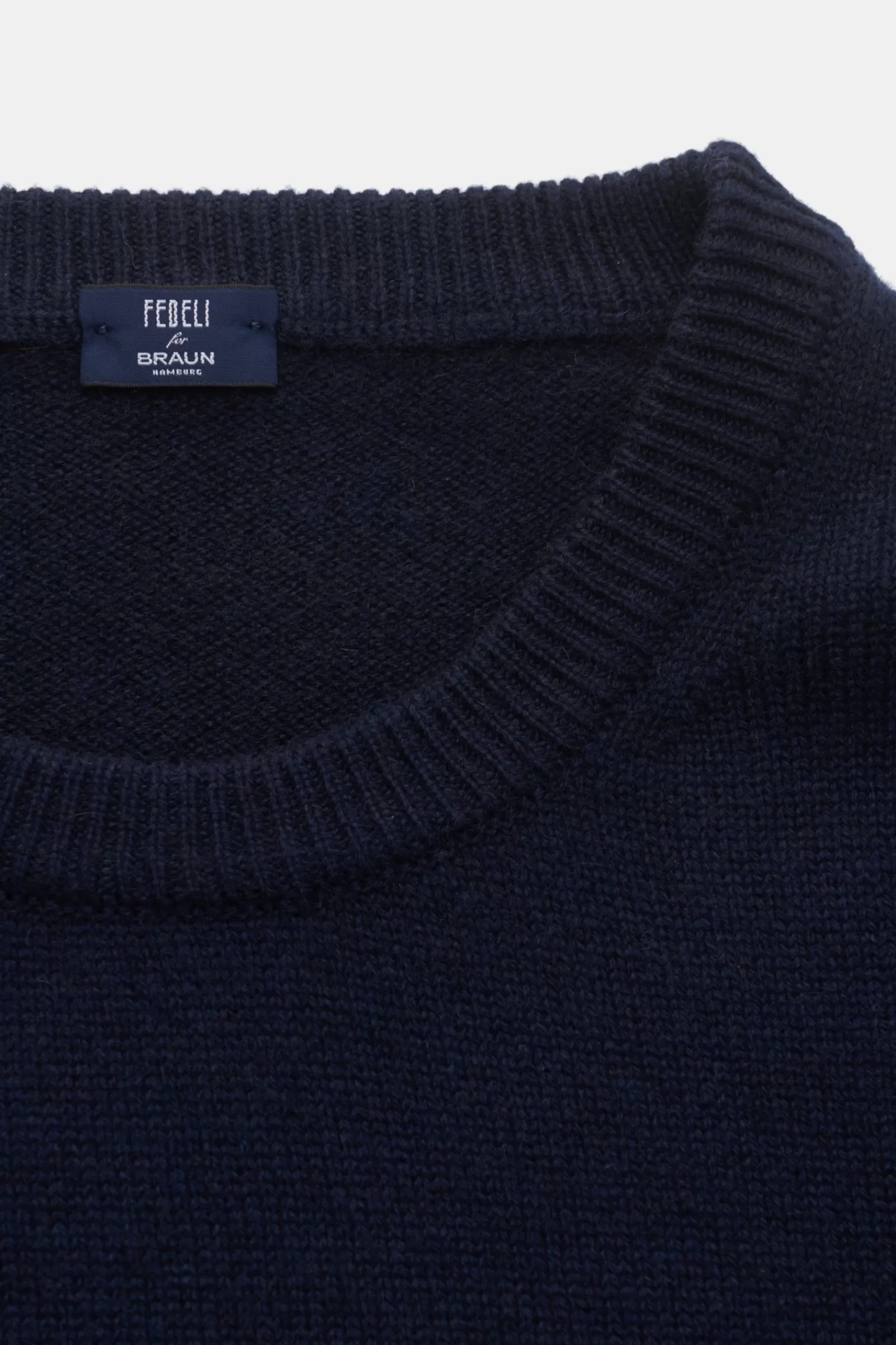 Cashmere Crew Neck Jumper Navy^Fedeli New