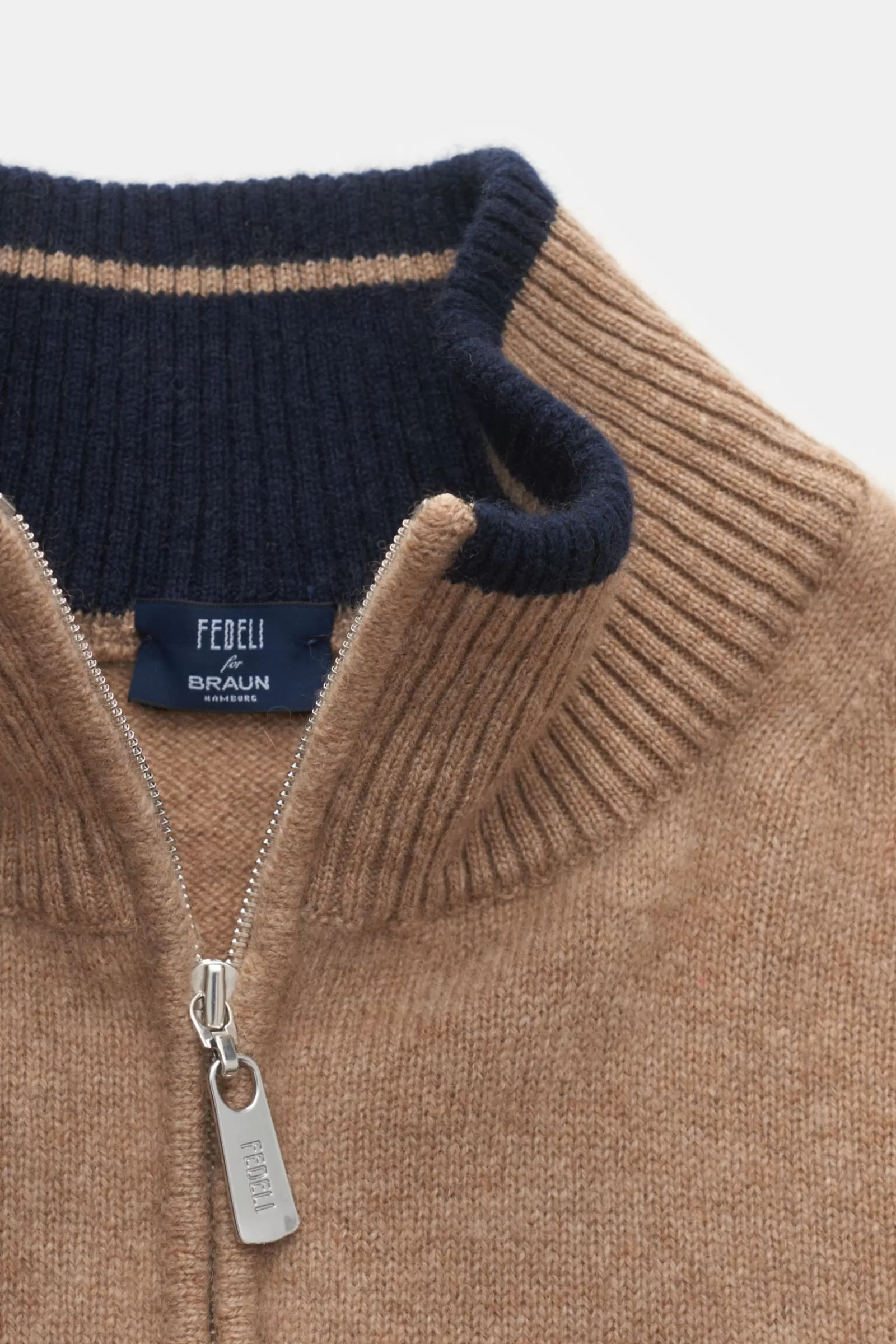 Cashmere Half-Zip Jumper 'Favonio' Light Brown^Fedeli Hot