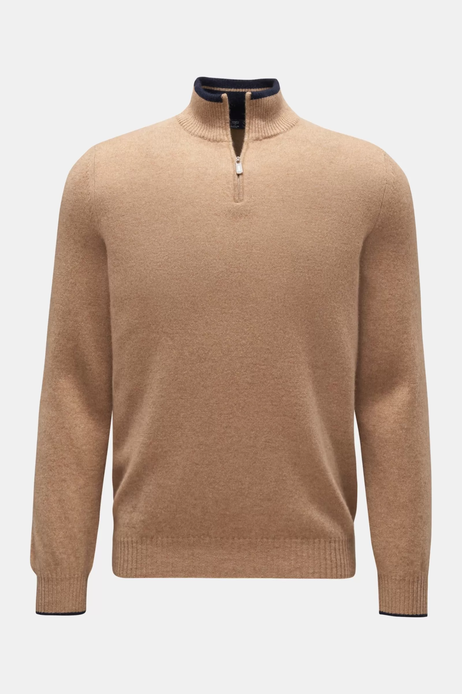 Cashmere Half-Zip Jumper 'Favonio' Light Brown^Fedeli Hot