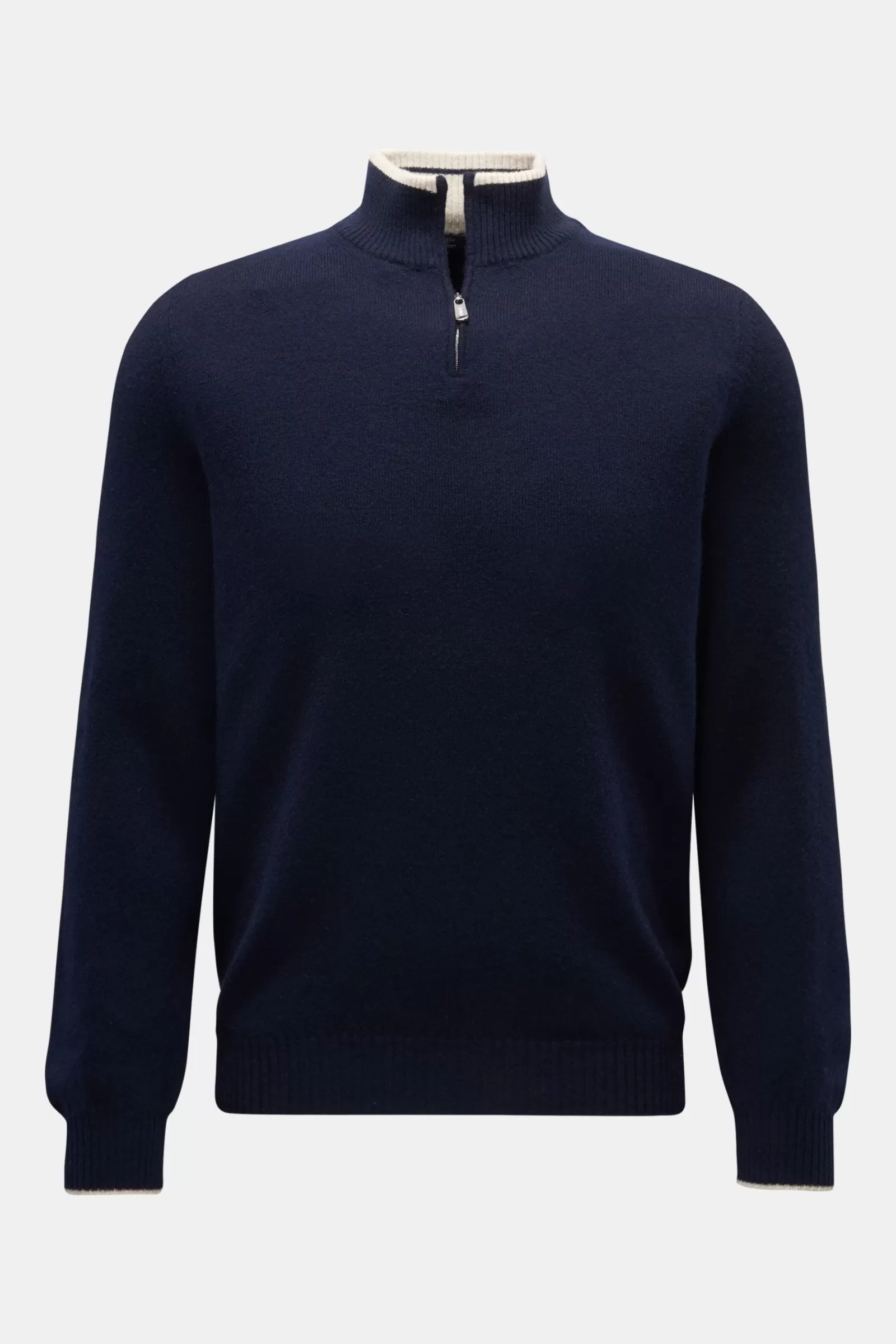 Cashmere Half-Zip Jumper 'Favonio' Navy^Fedeli Hot