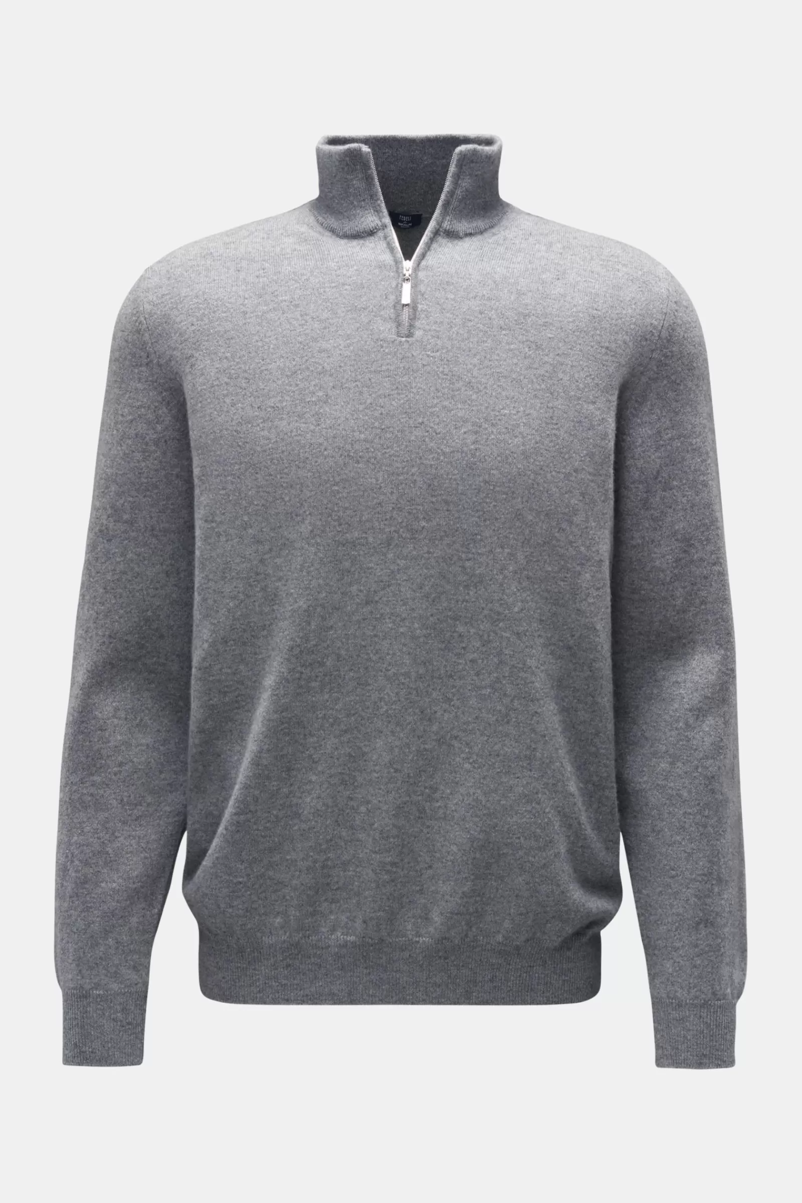 Cashmere Half-Zip Jumper 'Favonio Slim' Light Grey^Fedeli Outlet