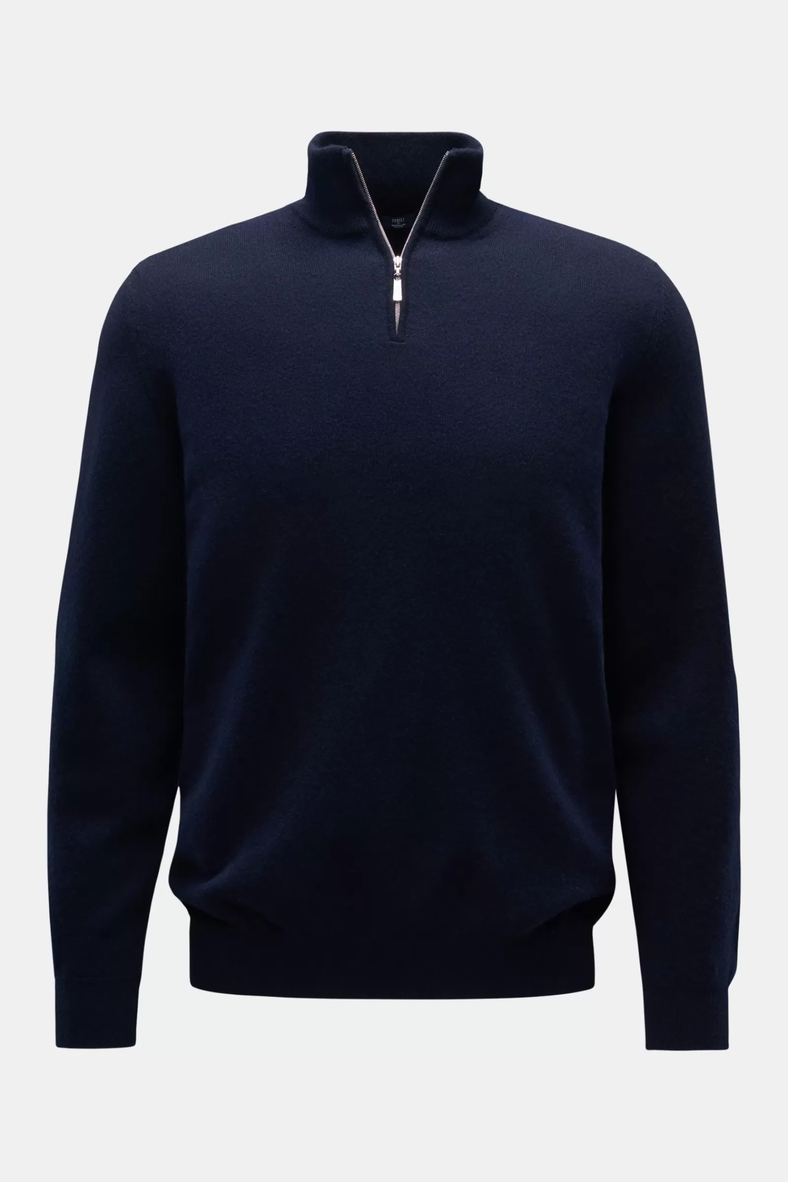 Cashmere Half-Zip Jumper 'Favonio Slim' Navy^Fedeli Store