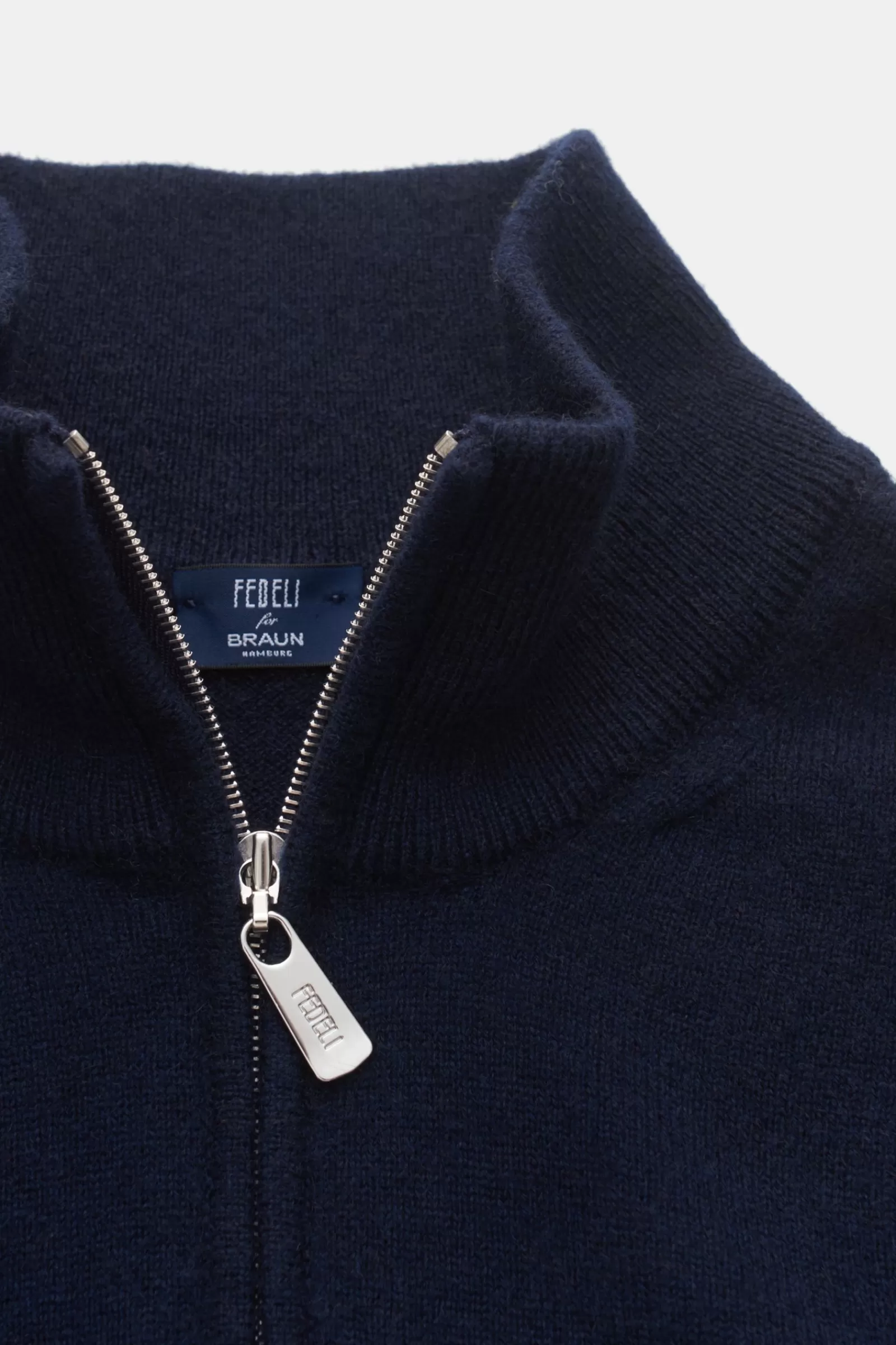 Cashmere Half-Zip Jumper 'Favonio Slim' Navy^Fedeli Store