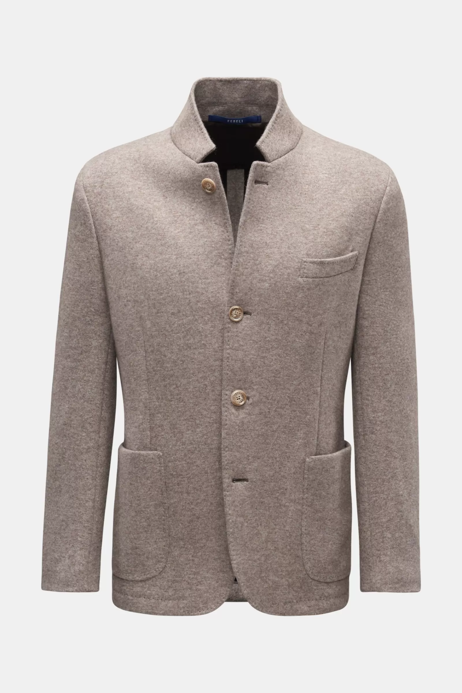 Cashmere Jersey Jacket 'Damon' Beige>Fedeli New