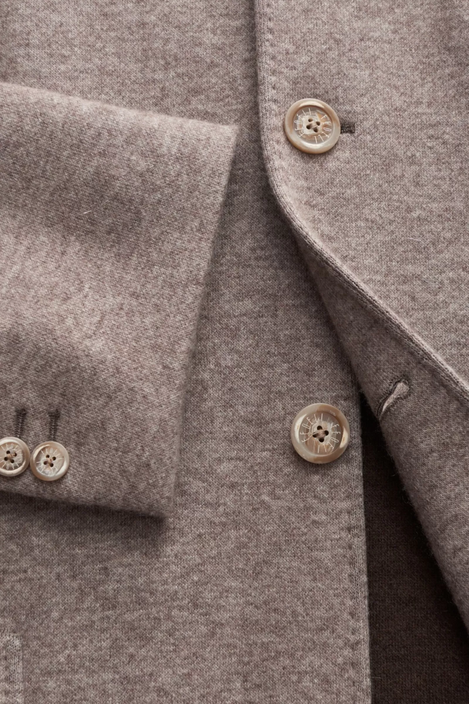 Cashmere Jersey Jacket 'Damon' Beige>Fedeli New