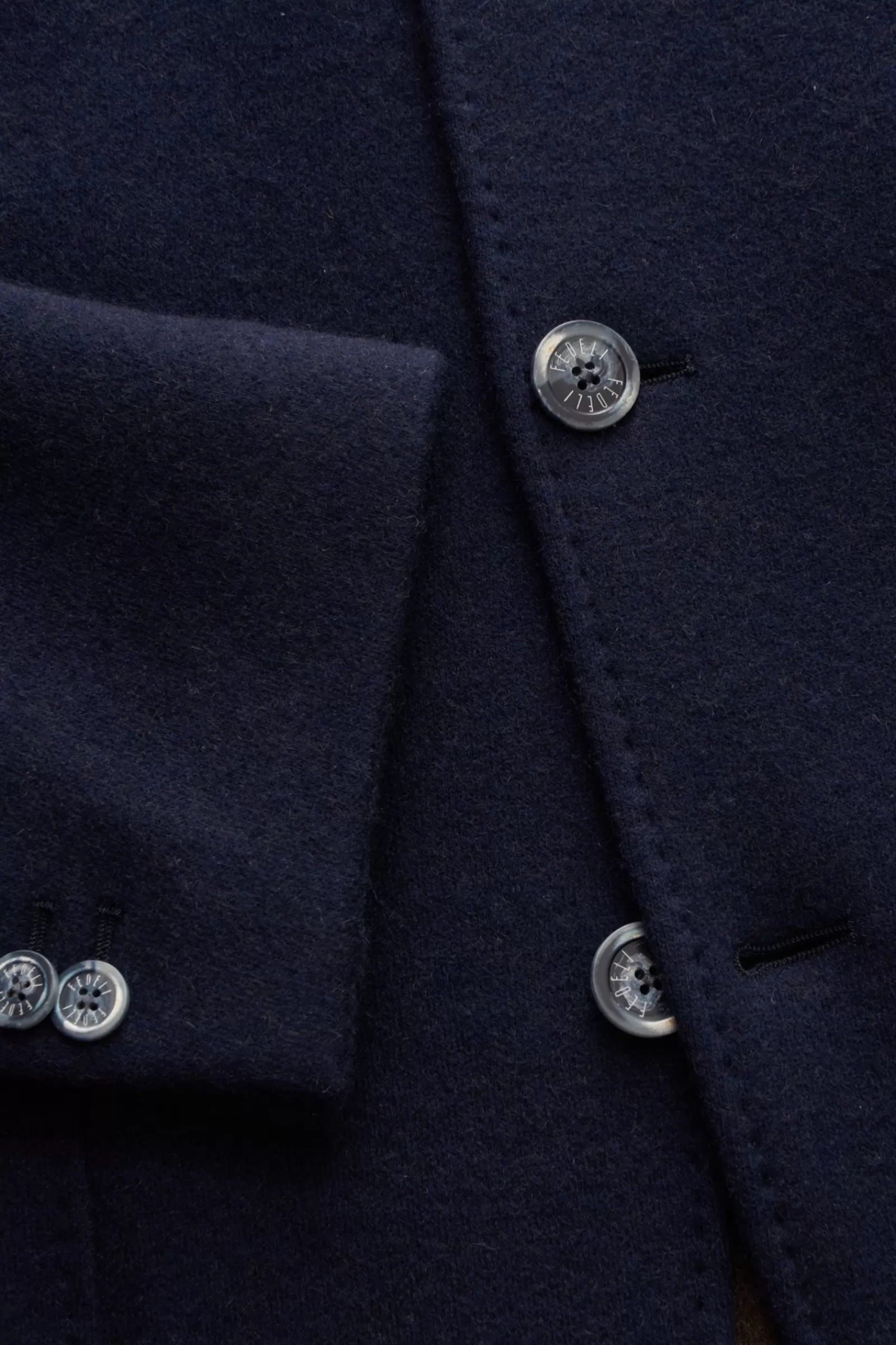 Cashmere Jersey Jacket 'Damon' Navy>Fedeli Outlet