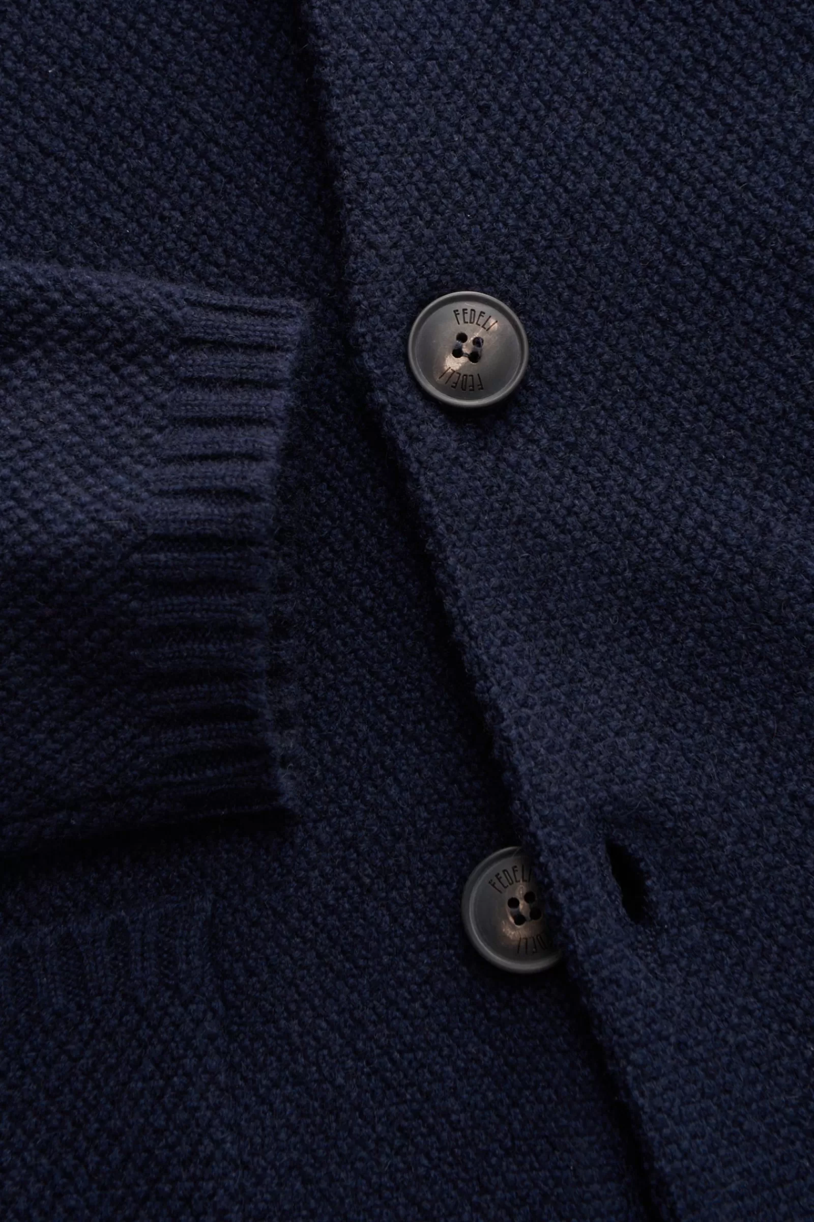 Cashmere Knit Blazer Navy>Fedeli Online