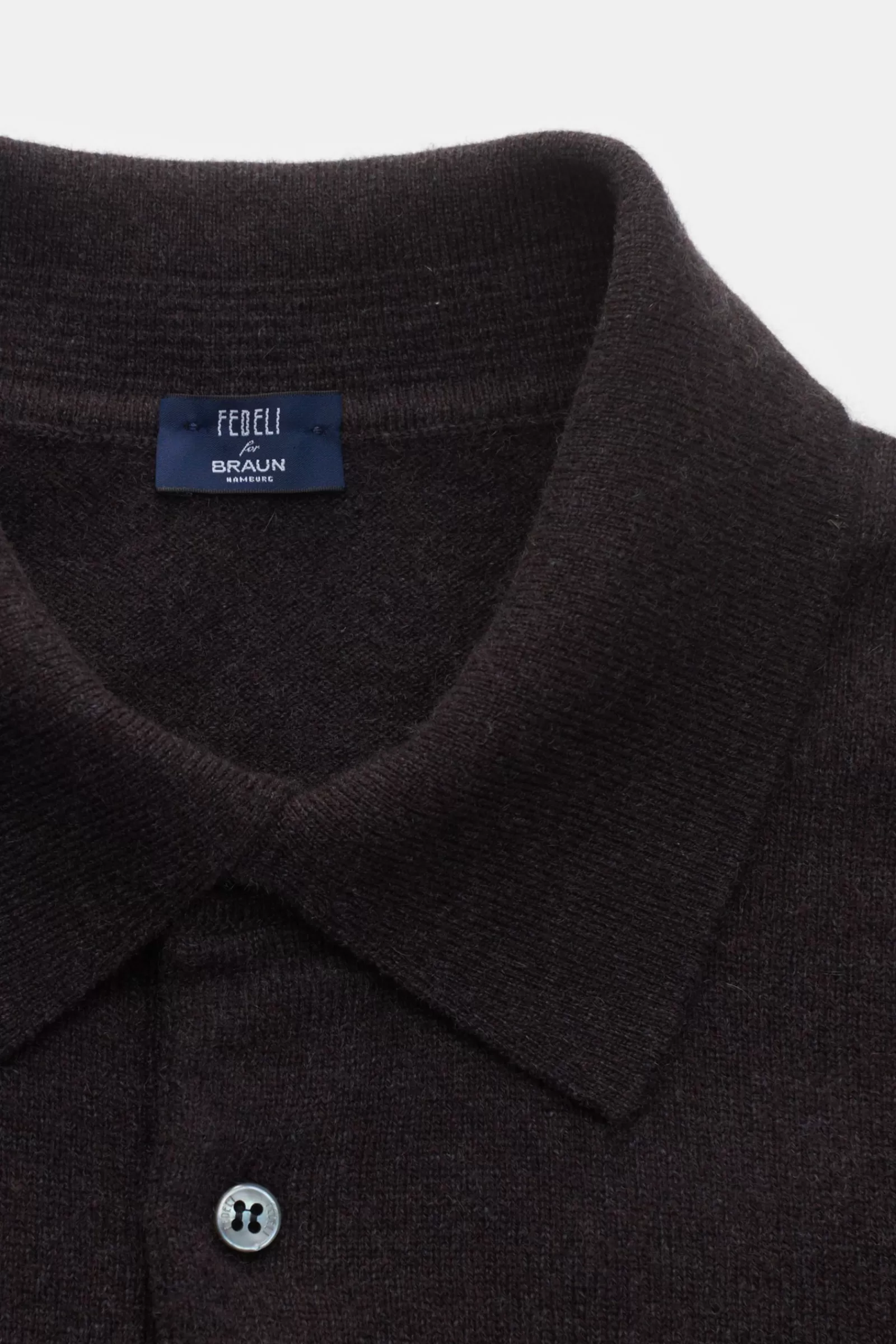 Cashmere Knit Polo 'sportman' Grey-Brown^Fedeli Outlet