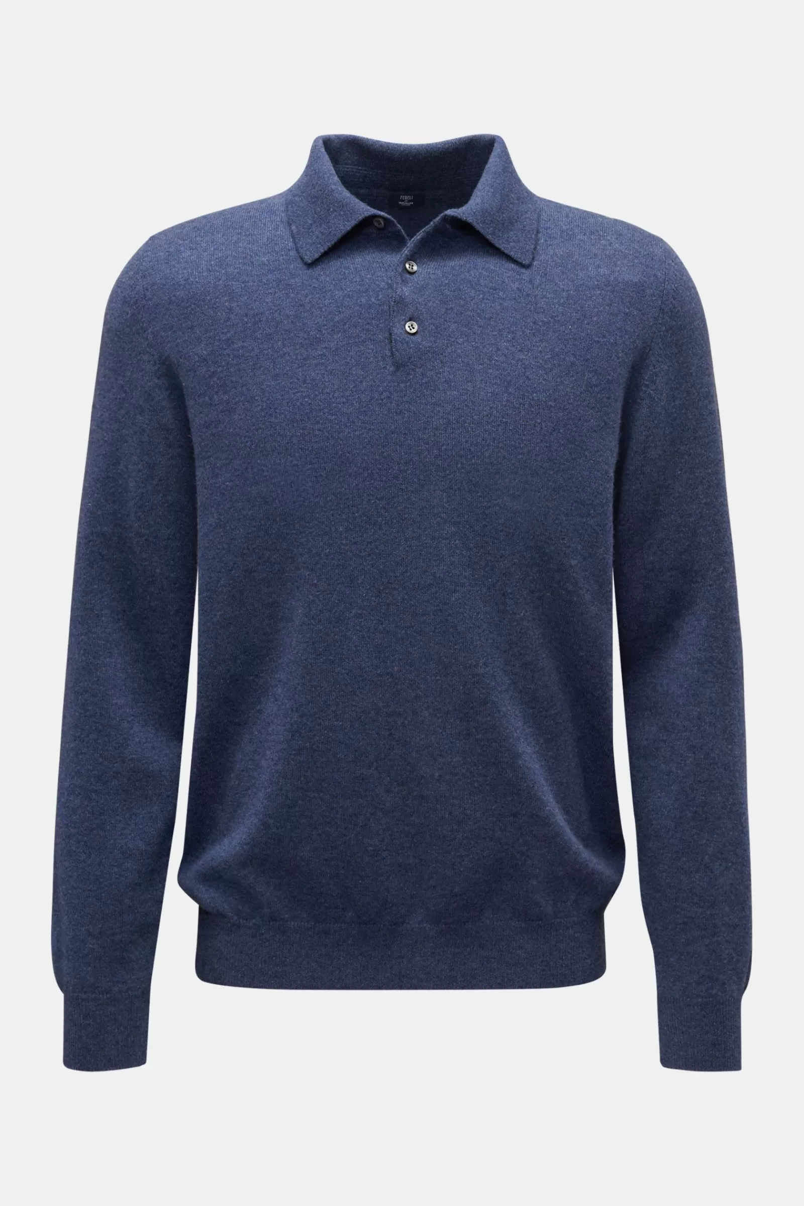 Cashmere Knit Polo 'sportman' Smoky Blue^Fedeli Discount