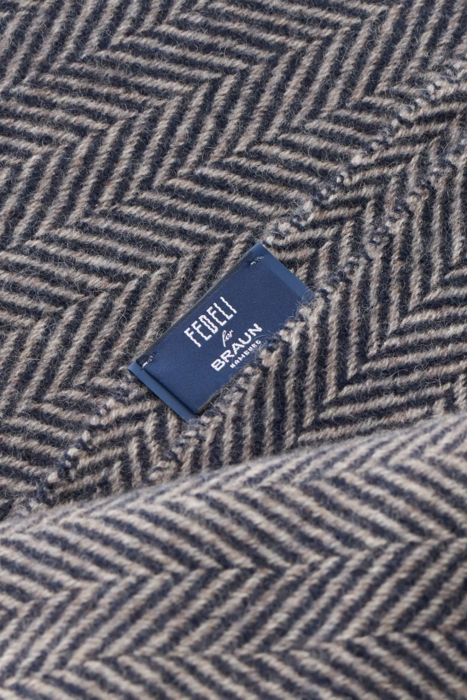 Cashmere Scarf Navy/Beige^Fedeli Hot