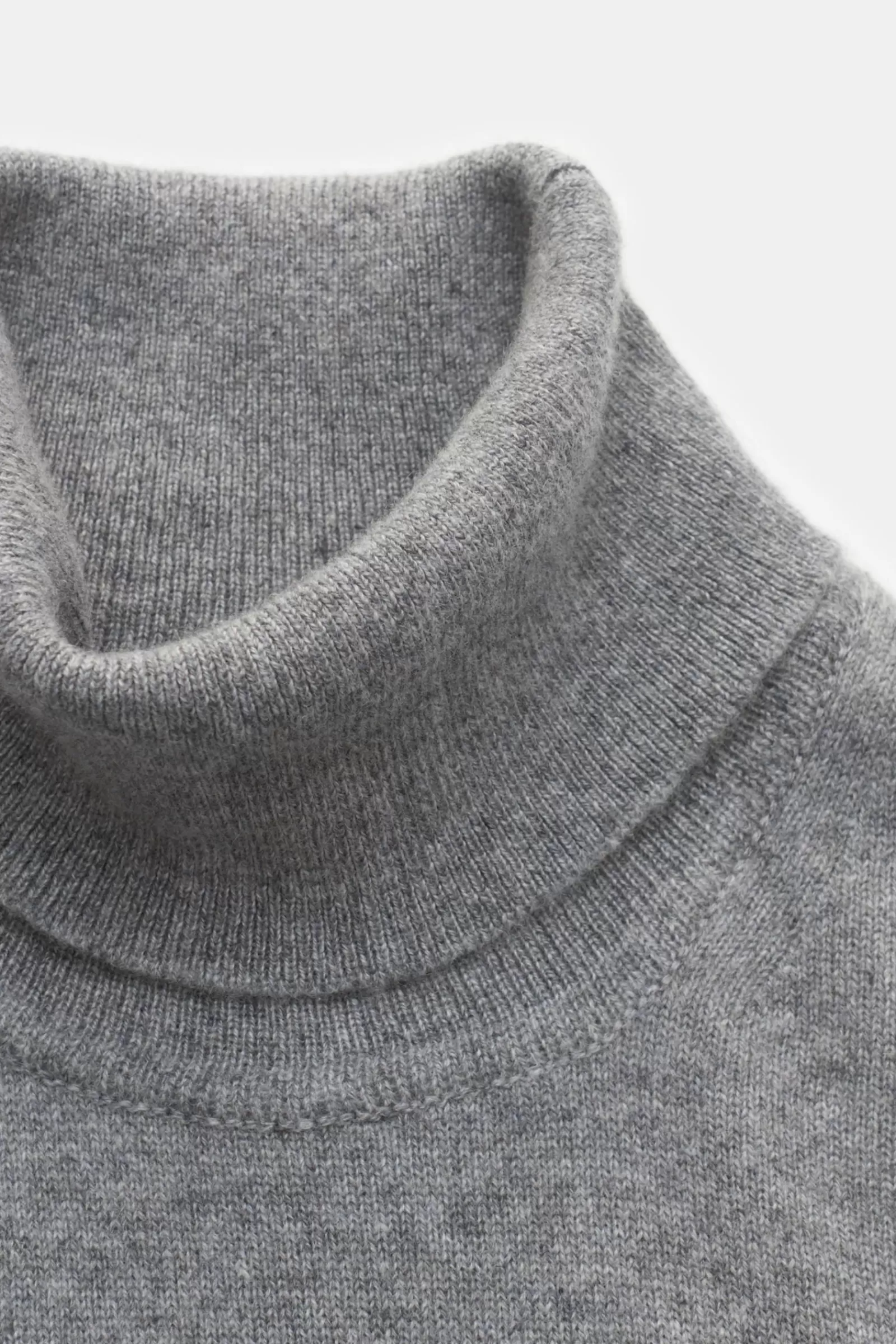 Cashmere Turtleneck Jumper 'Derby Slim' Light Grey^Fedeli Store