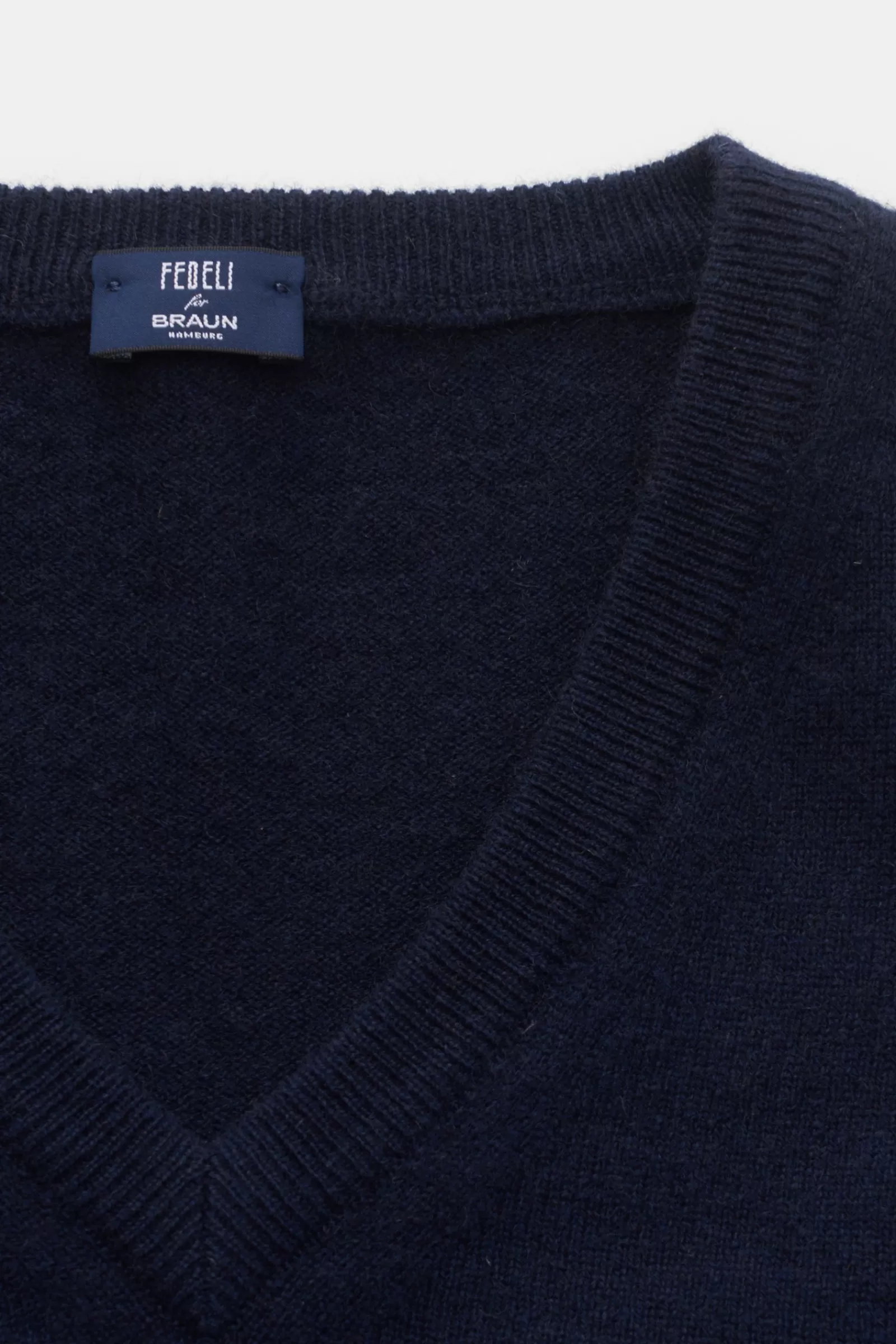 Cashmere V-Neck Jumper Navy^Fedeli Cheap