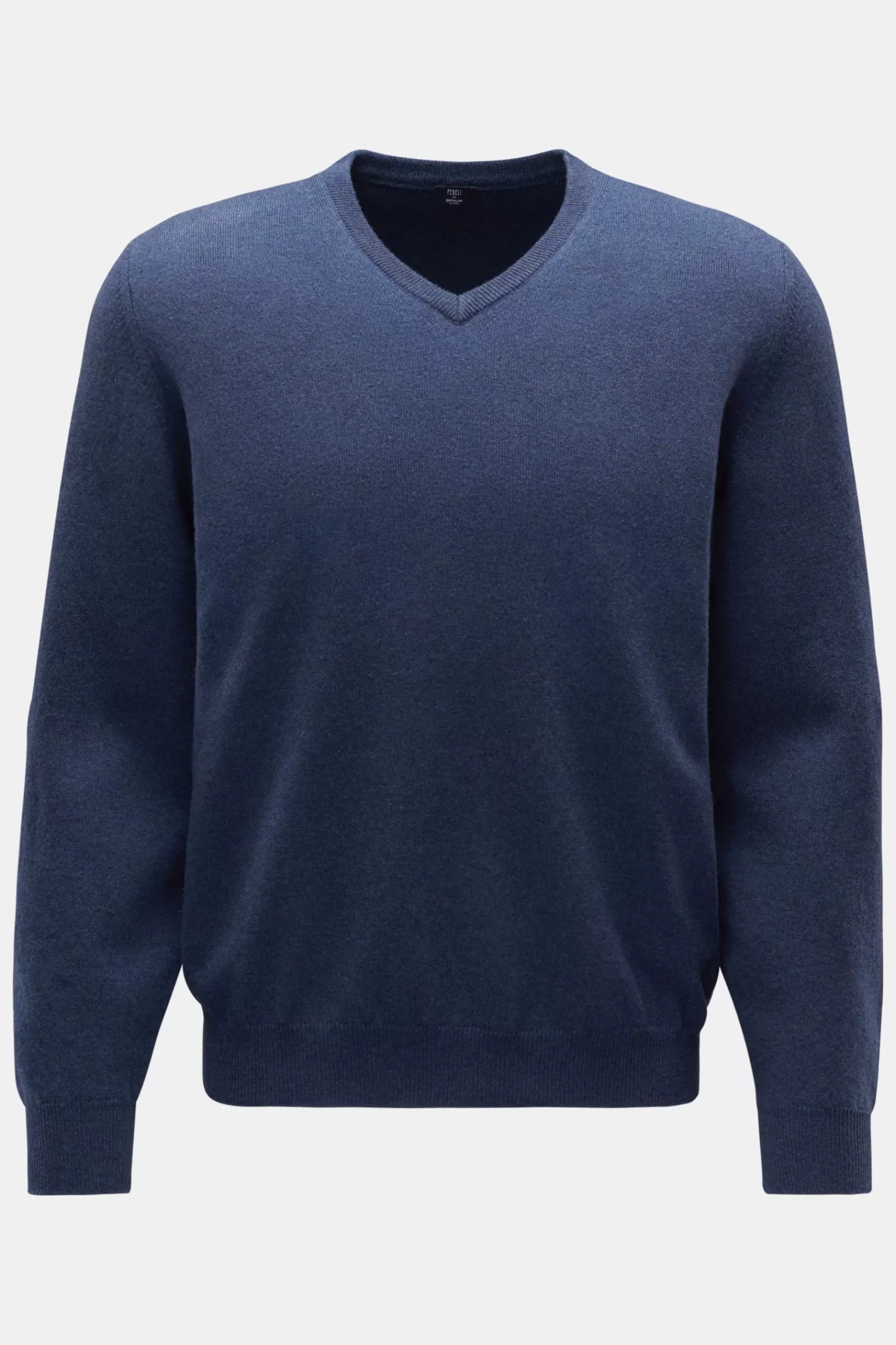 Cashmere V-Neck Jumper 'Pull Slim' Smoky Blue^Fedeli Best Sale