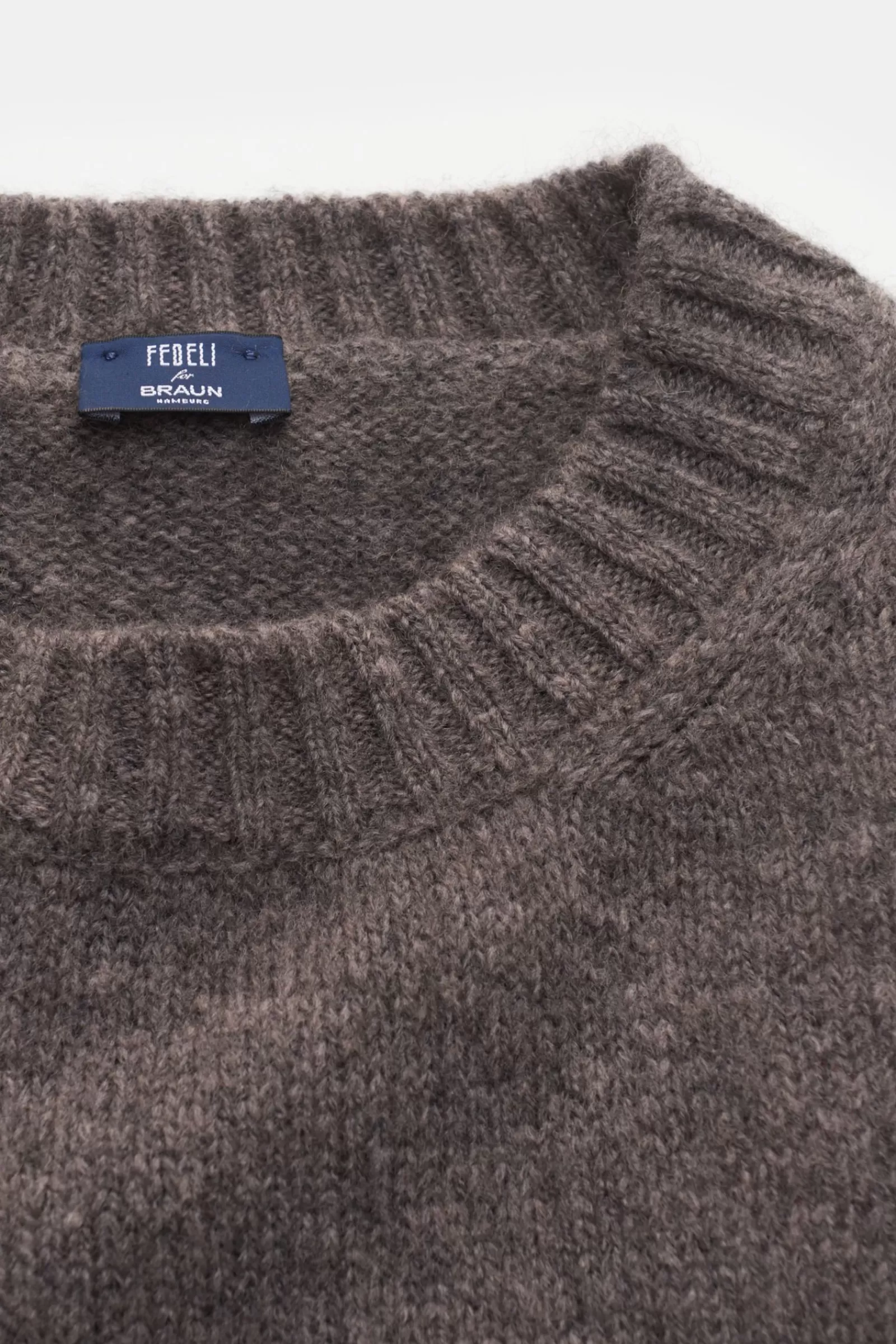 Crew Neck Jumper 'Nuvola' Grey-Brown^Fedeli Flash Sale