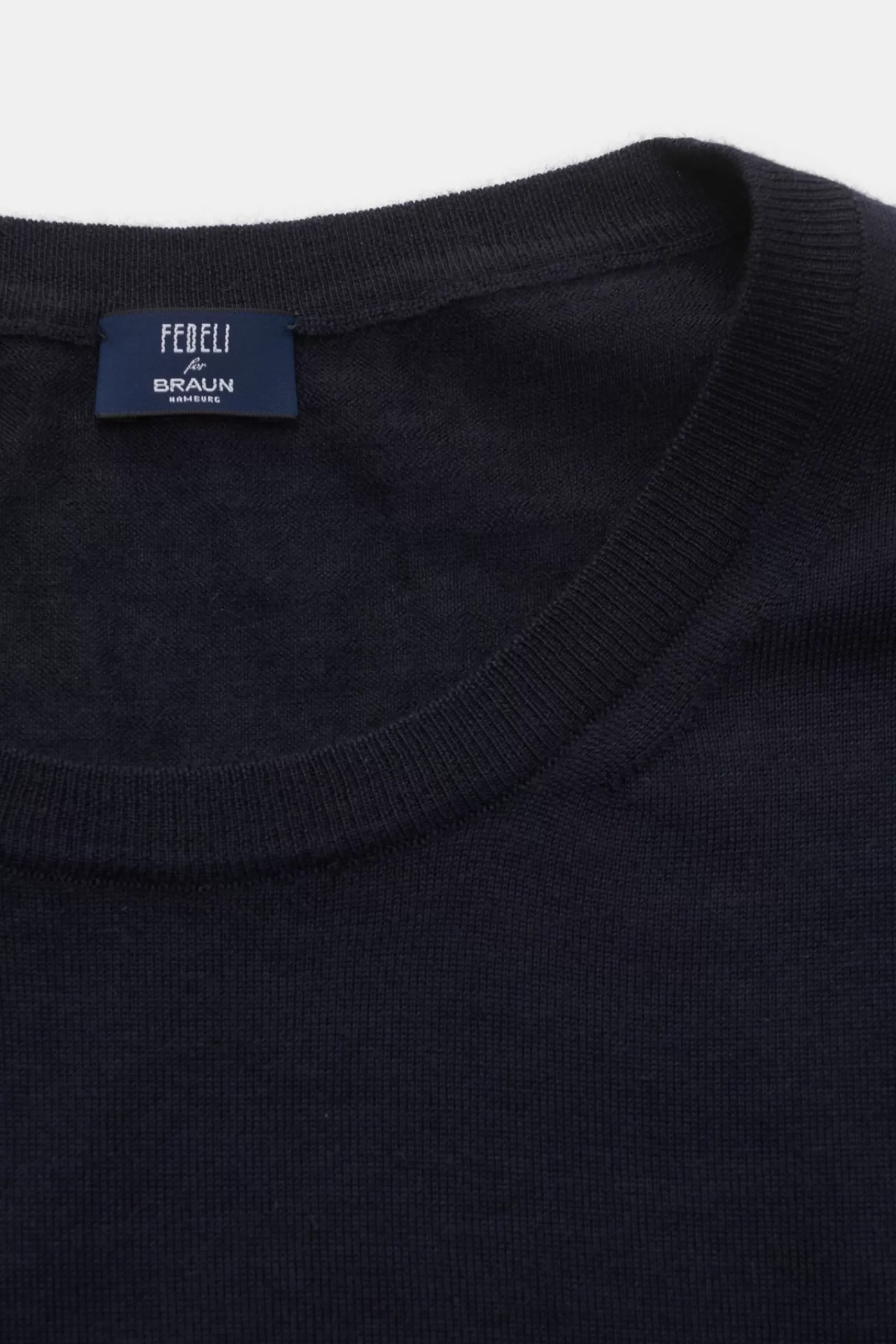 Fine Knit Crew Neck Jumper Navy^Fedeli Cheap