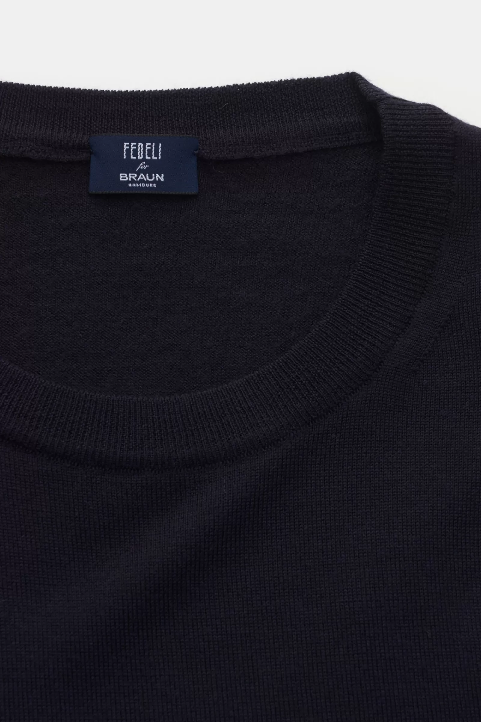 Fine Knit Crew Neck Jumper Navy^Fedeli Sale