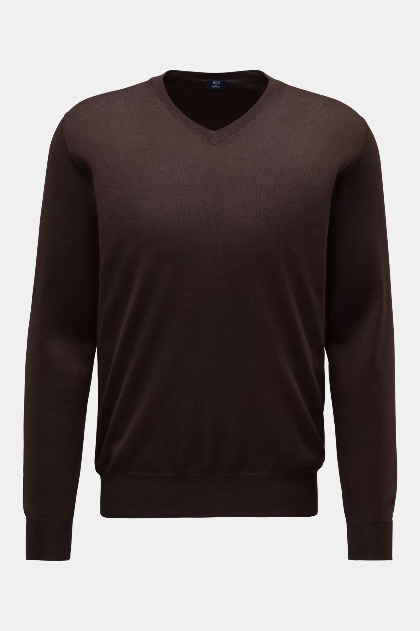 Fine Knit V-Neck Jumper Brown^Fedeli Cheap